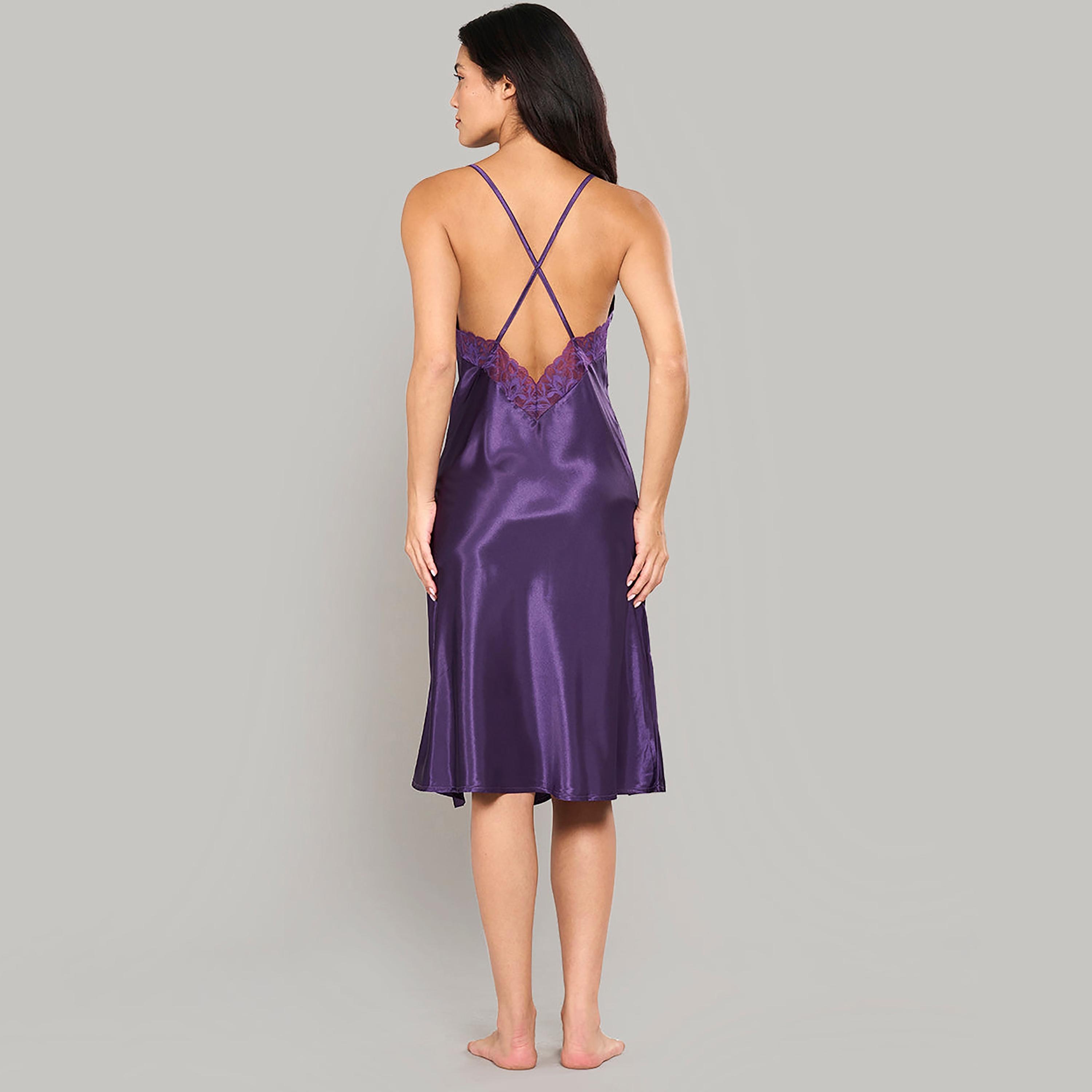 فستان نوم نسائي سادة بدون أكمام بحمالات من لا سينزا-women-clothing-nightwear-nighties-image-8