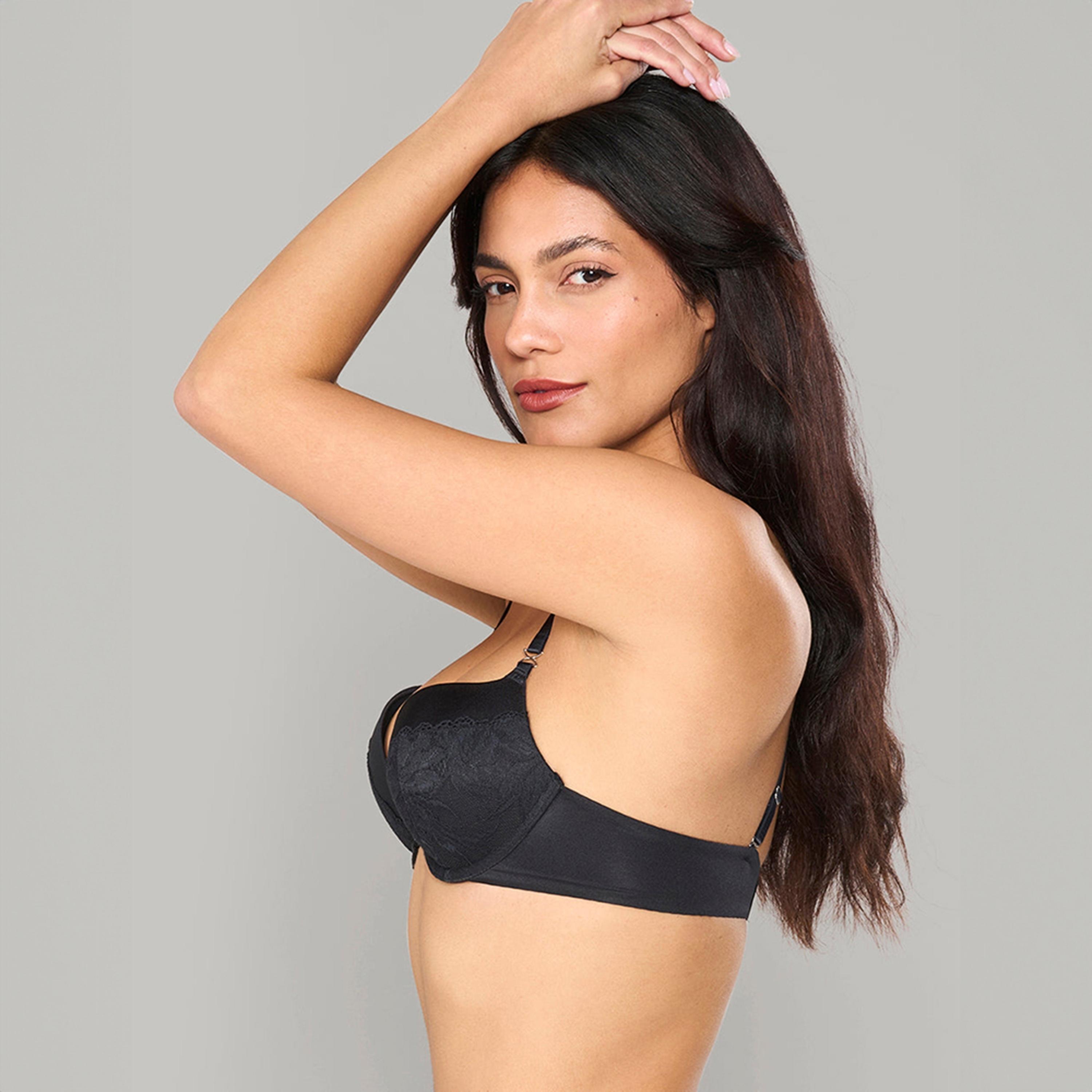 حمالة صدر بلانج نسائية مبطنة بالجل بدعم متوسط بسلك من الدانتيل الأسود المثير من لا سينزا-women-clothing-lingerie-bras-image-2
