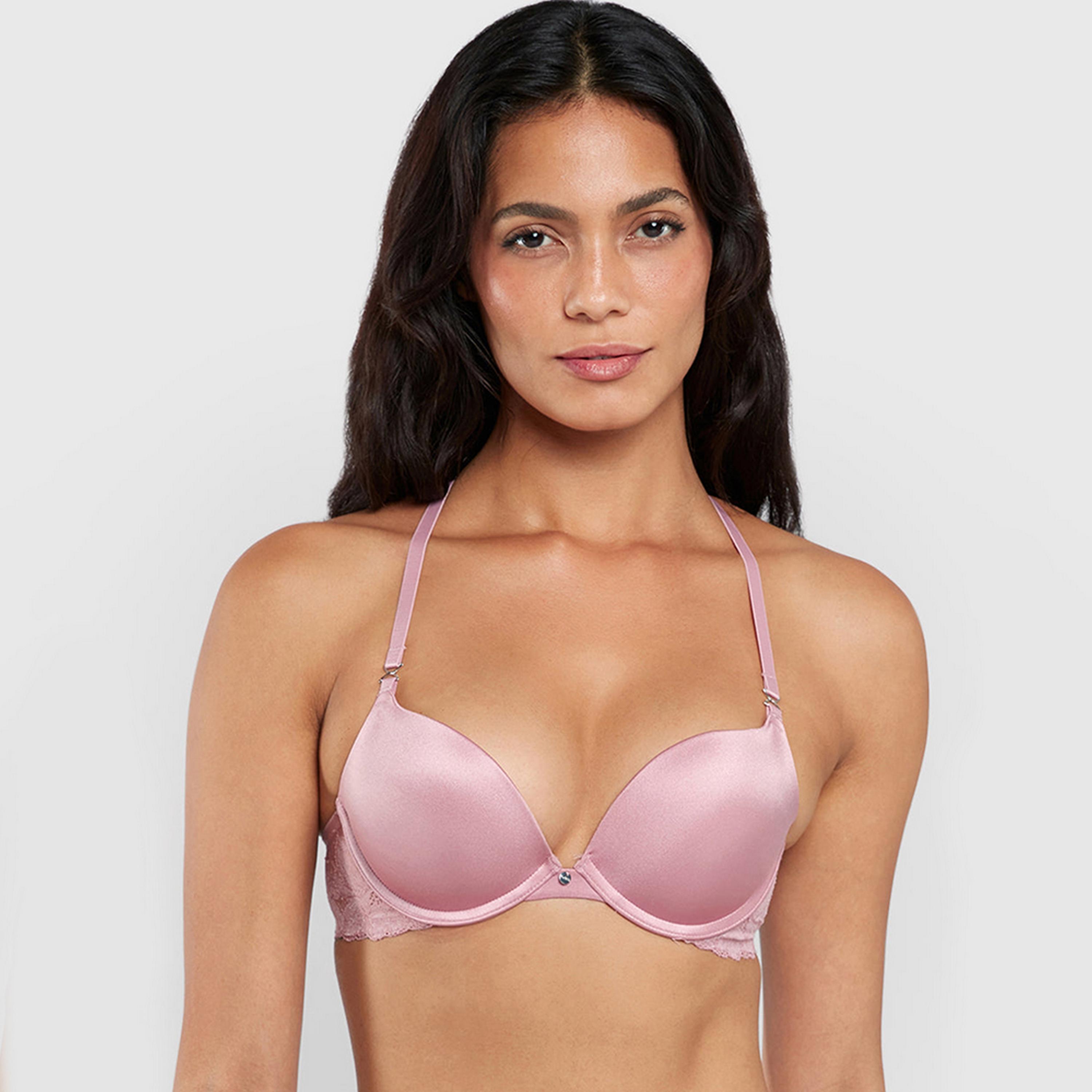 حمالة صدر نسائية بوش أب بأسلاك وداعمة عالية ومبطنة، وردي "بيوند سيكسي" من لا سنزا-women-clothing-lingerie-bras-image-1