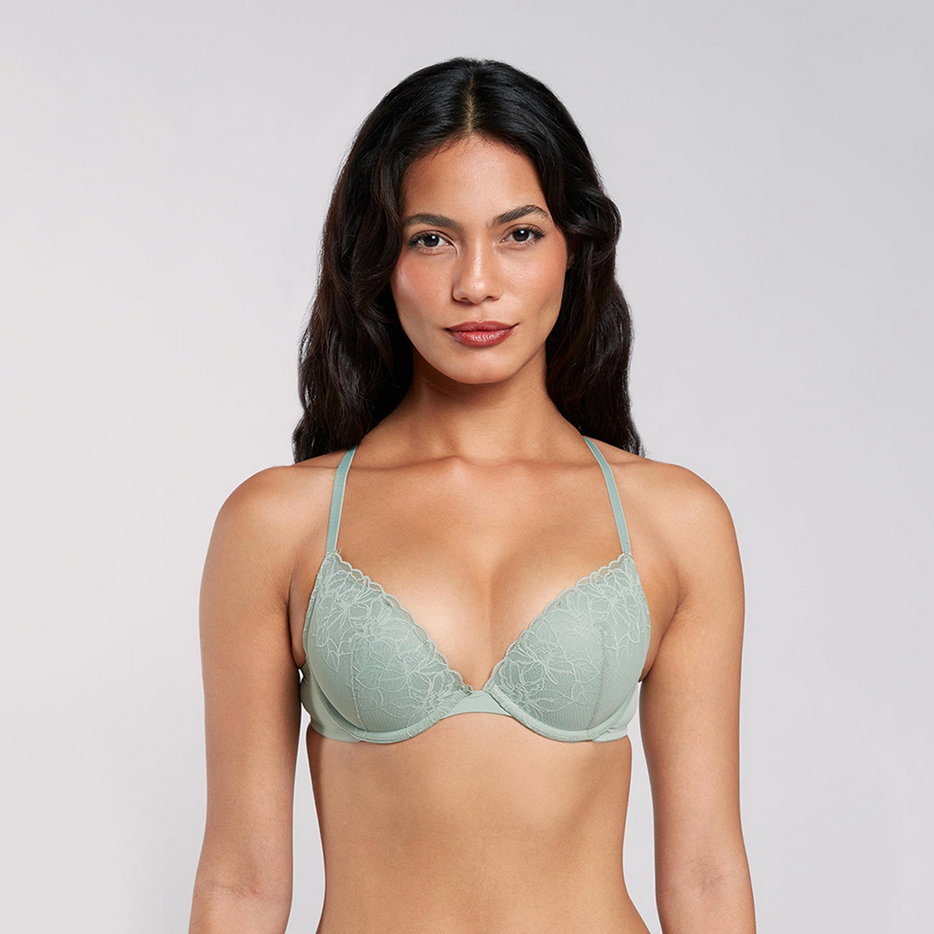 حمالة صدر نسائية بوش أب بأسلاك وداعمة متوسطة ومبطنة "أوبسيشن" من لا سنزا-women-clothing-lingerie-bras-image-1