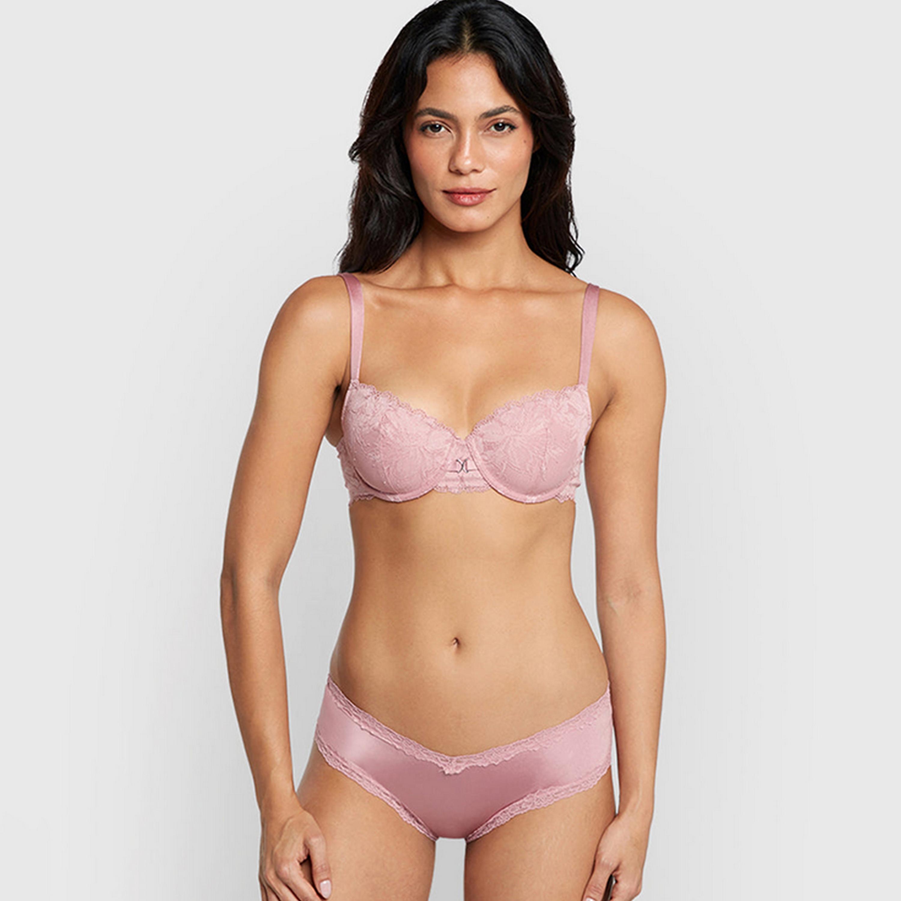 La Senza Obvious Pink Wired Medium Support Lightly Padded Women's Balconette Bra-women-clothing-lingerie-bras-image-3
