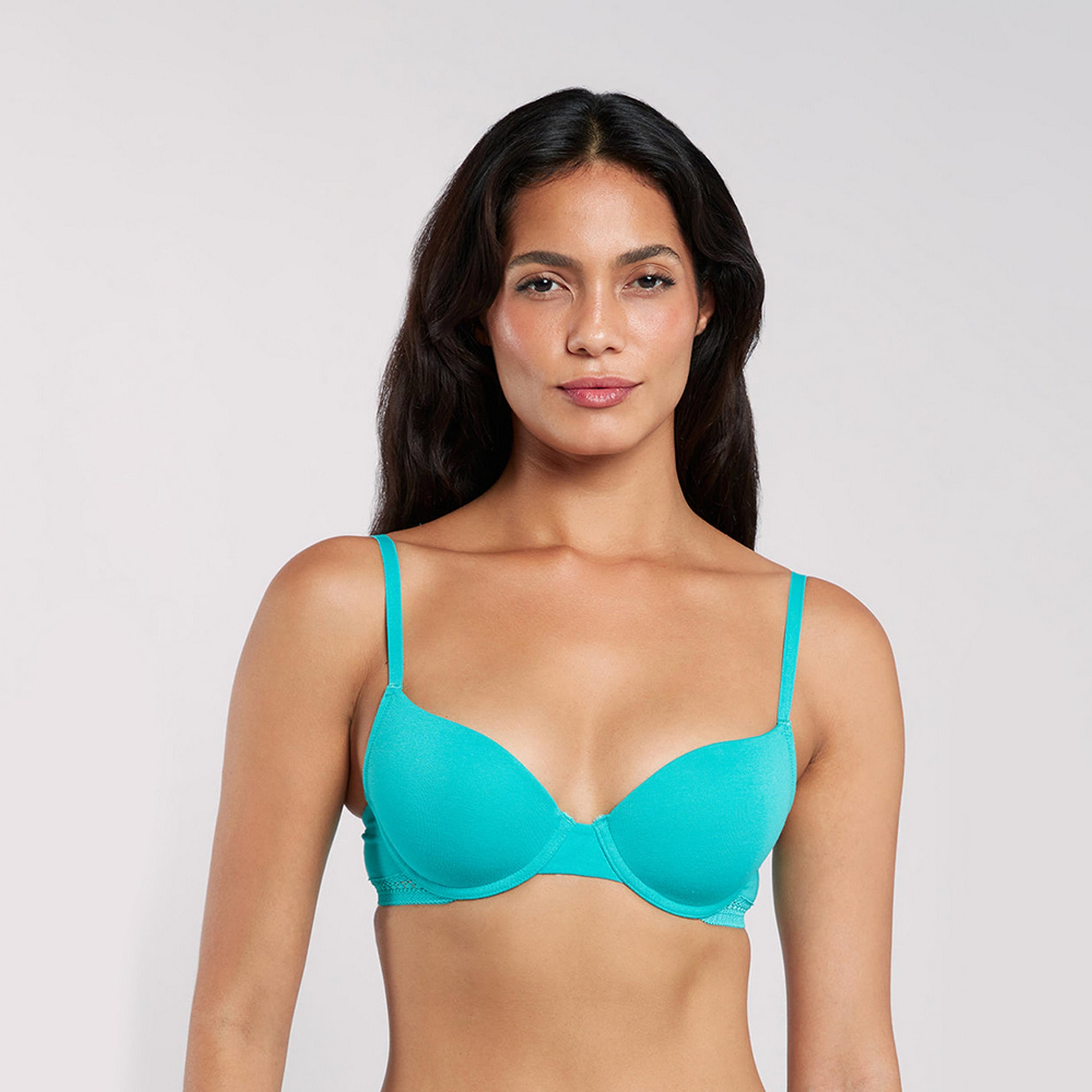La Senza Remix Cotton Wired Medium Support Lightly Padded Women's Demi Bra-women-clothing-lingerie-bras-image-9