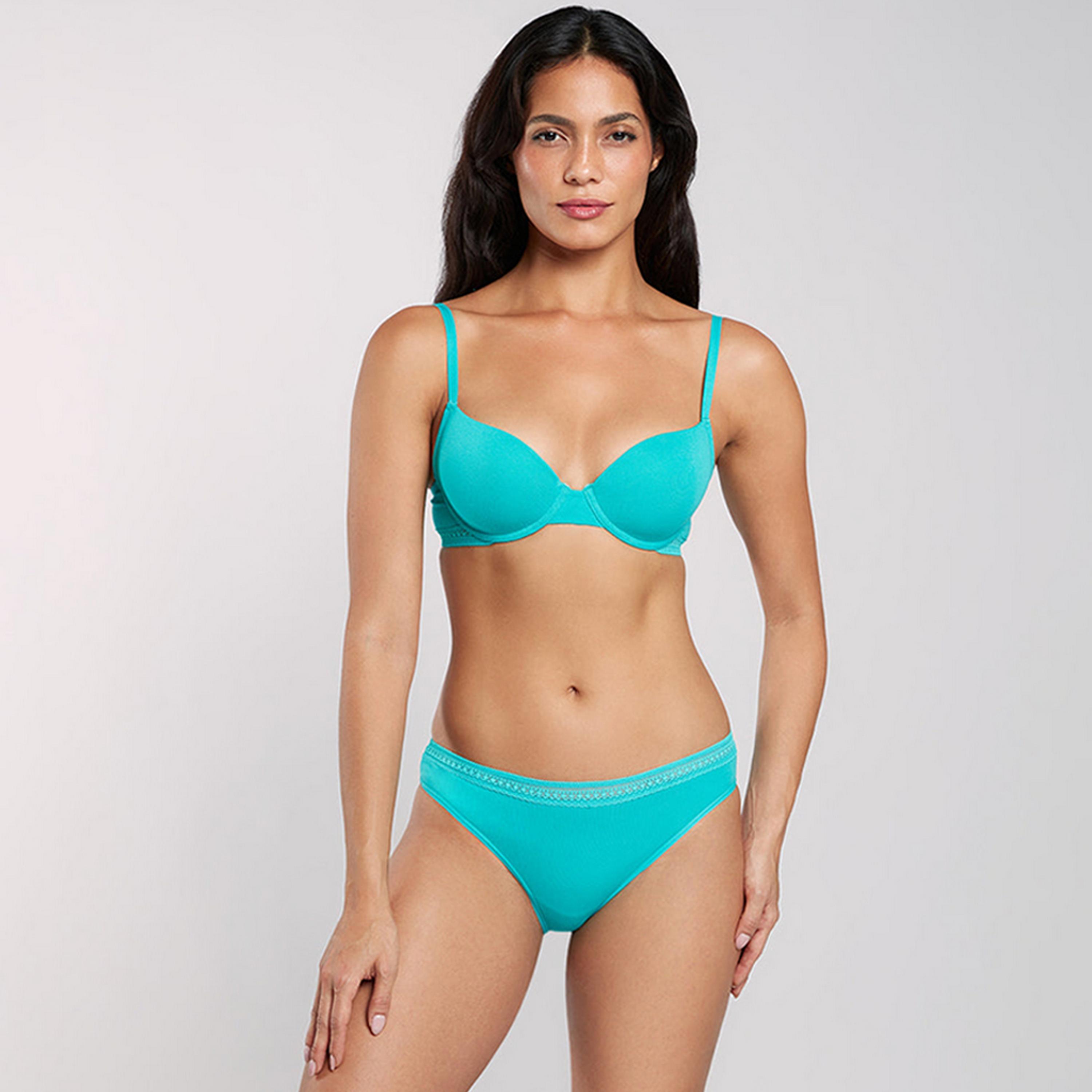 La Senza Remix Cotton Wired Medium Support Lightly Padded Women's Demi Bra-women-clothing-lingerie-bras-image-11