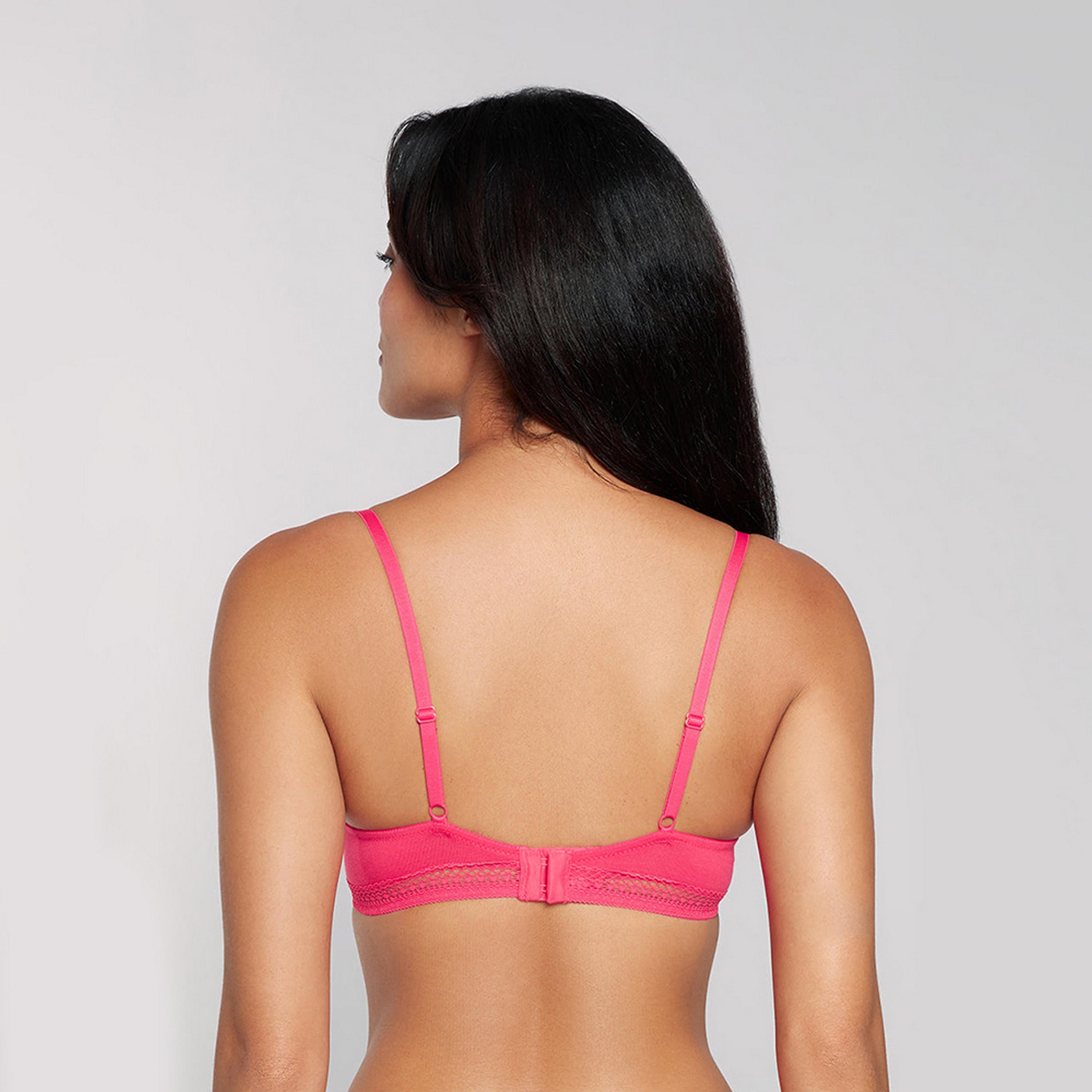 La Senza Remix Cotton Wired Medium Support Lightly Padded Women's Demi Bra-women-clothing-lingerie-bras-image-4