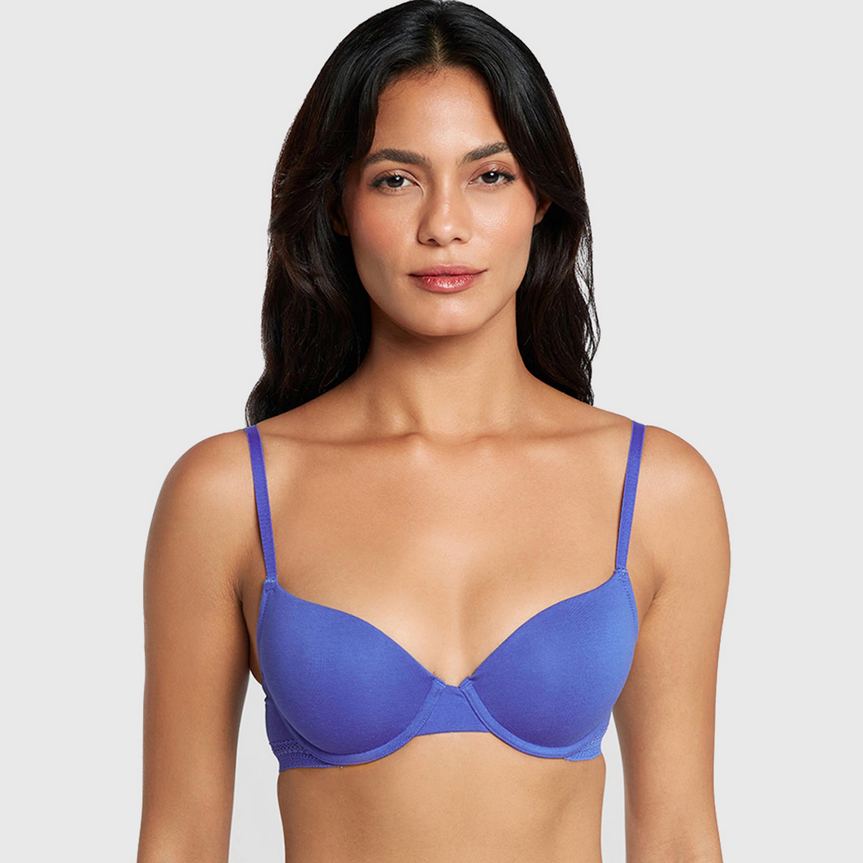 La Senza Remix Cotton Wired Medium Support Lightly Padded Women's Demi Bra-women-clothing-lingerie-bras-image-5