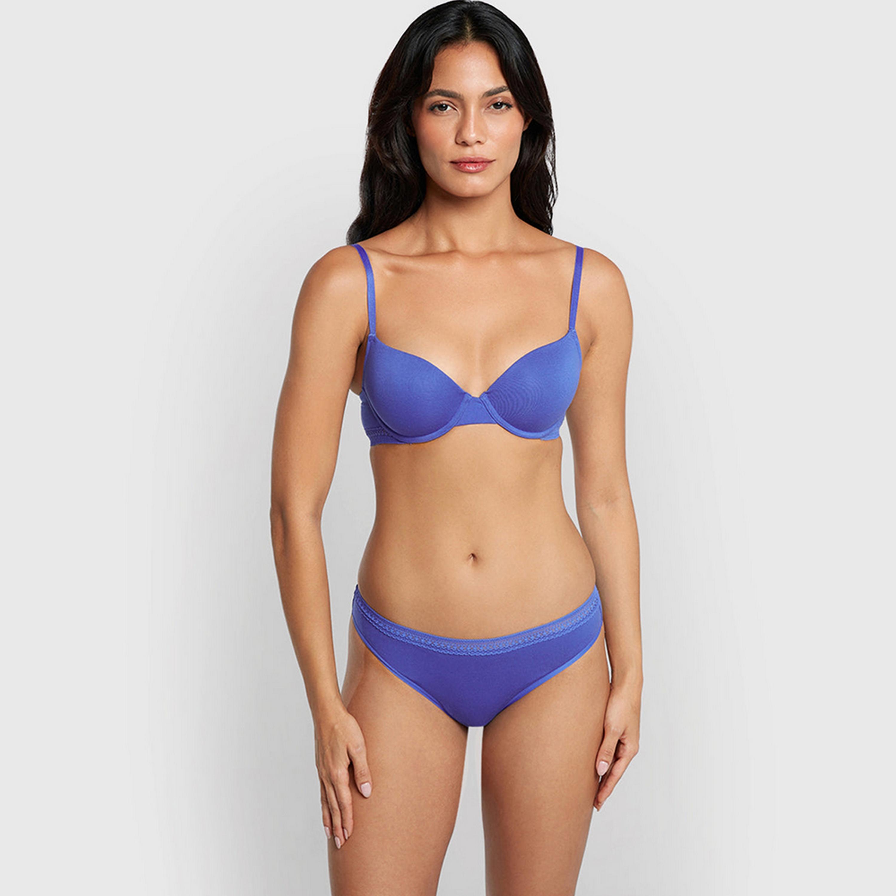 La Senza Remix Cotton Wired Medium Support Lightly Padded Women's Demi Bra-women-clothing-lingerie-bras-image-7