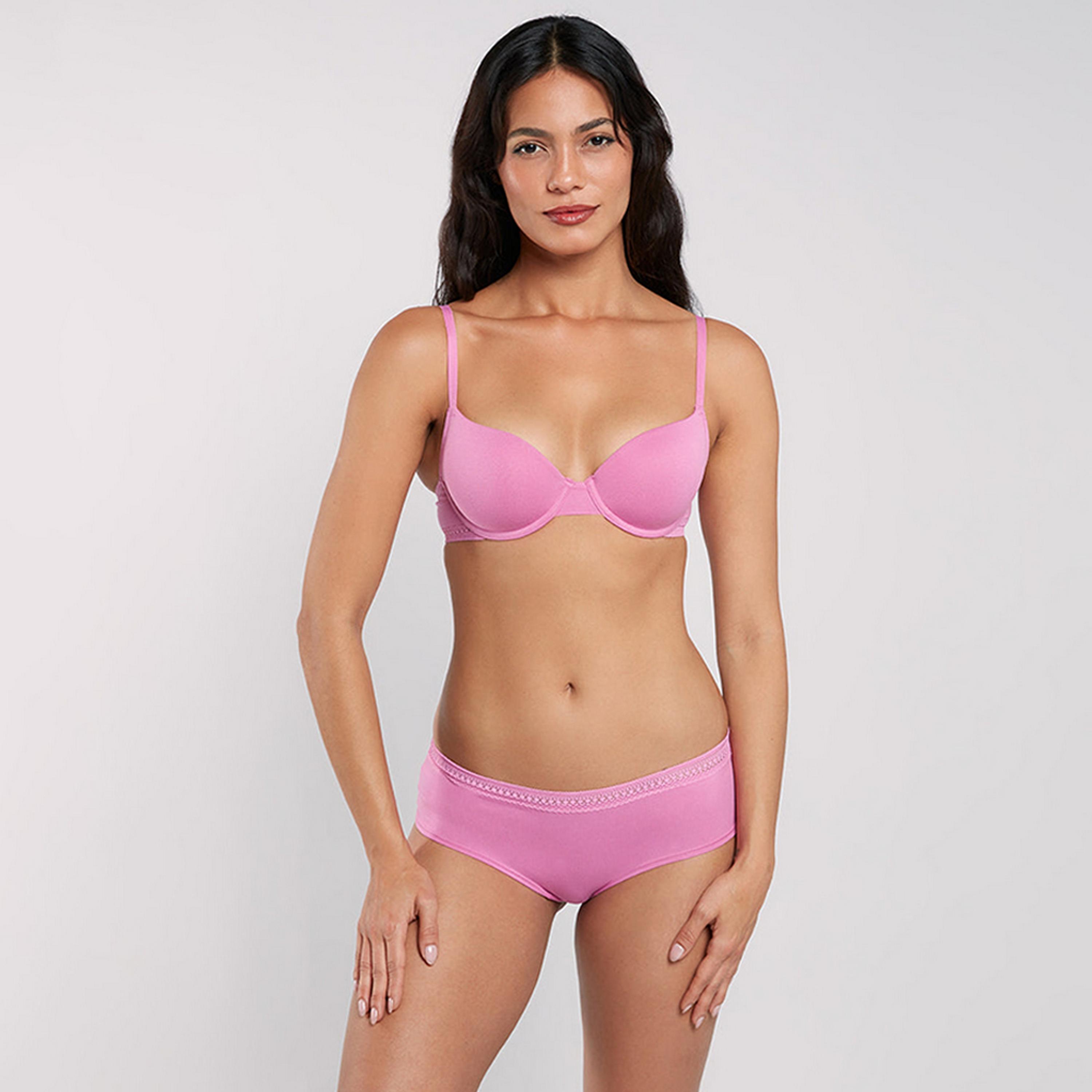 La Senza Remix Cotton Wired Medium Support Lightly Padded Women's Demi Bra-women-clothing-lingerie-bras-image-15