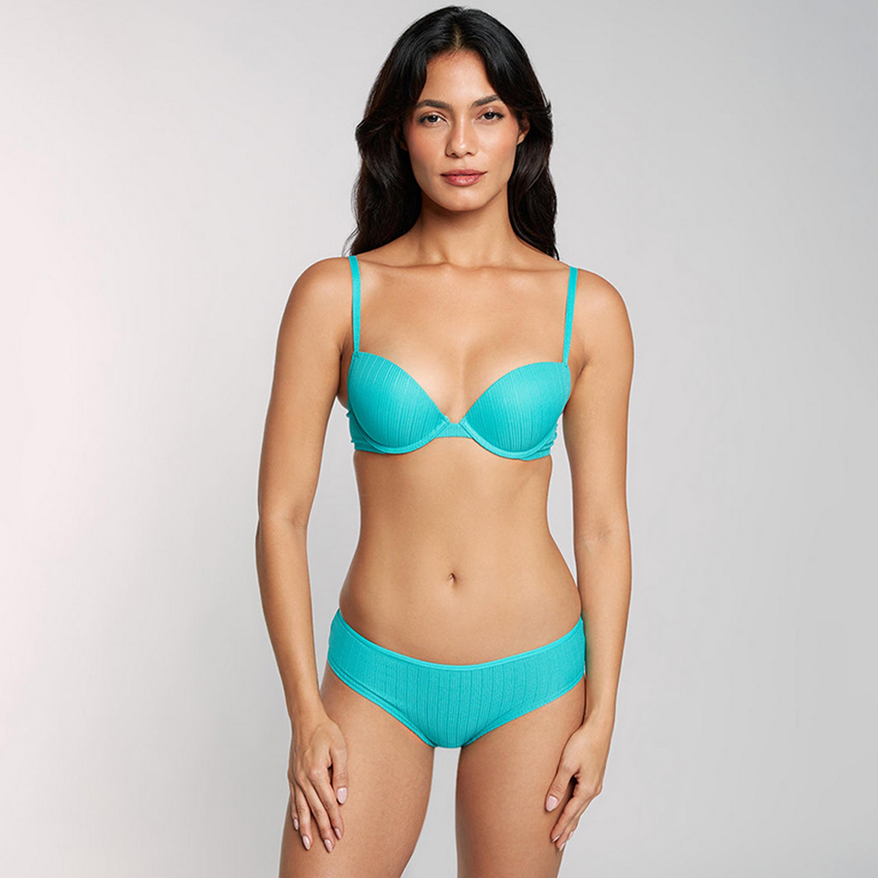 La Senza Remix Wired Medium Support Padded Women's Plunge Bra-women-clothing-lingerie-bras-image-2