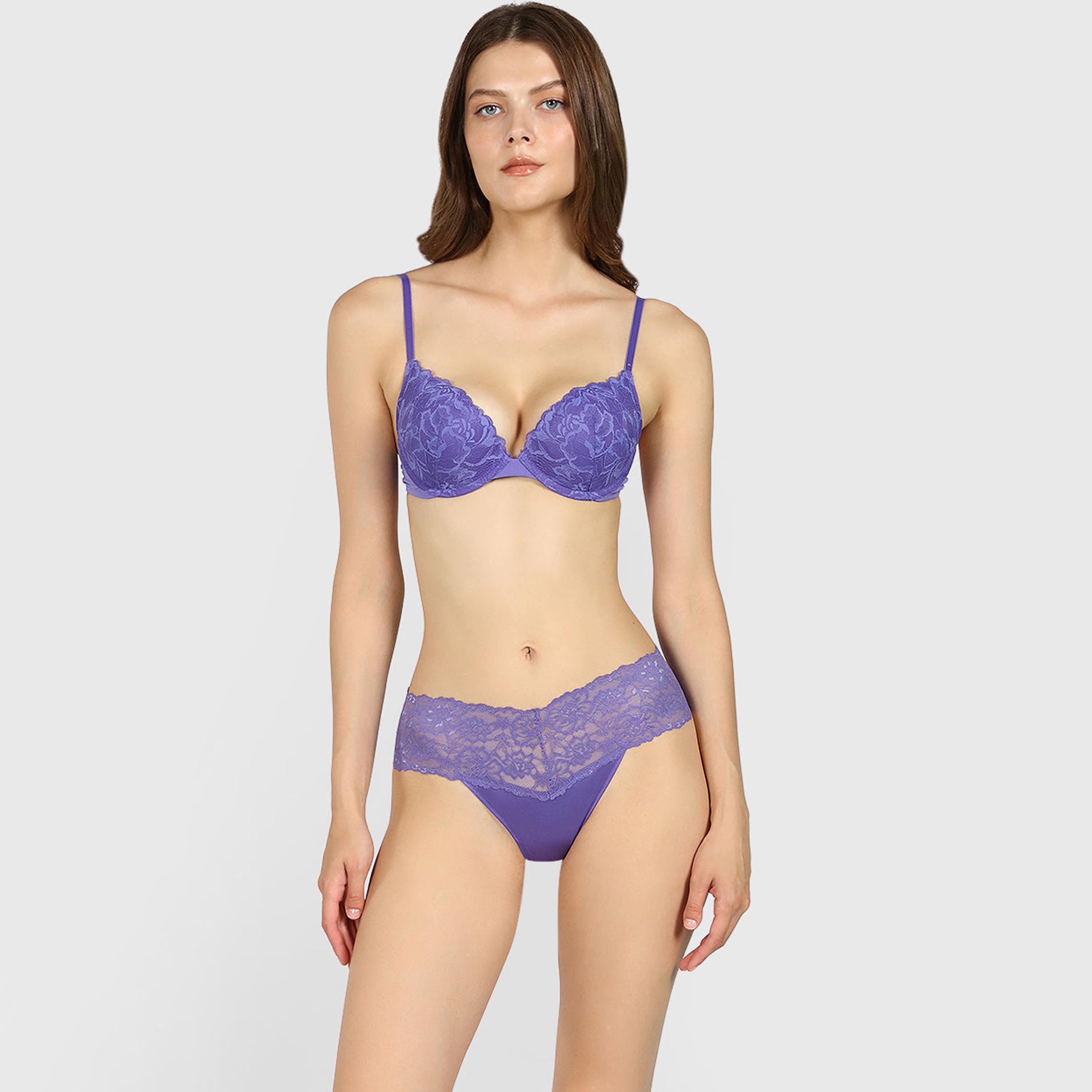 ملابس داخلية نسائية ثونغ تغطية منخفضة دانتيل مثير من لا سينزا-women-clothing-lingerie-panties-image-8