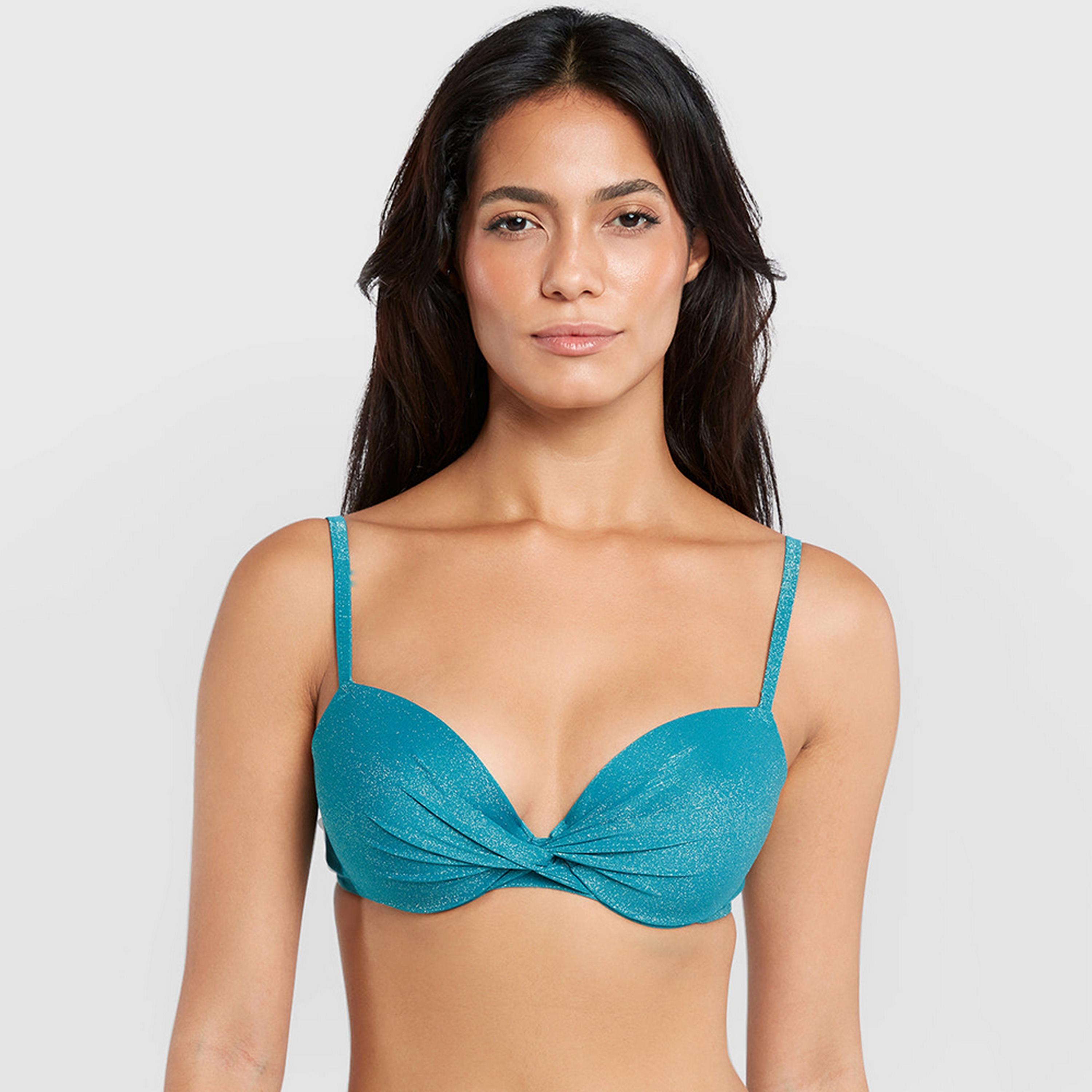 حمالة صدر نسائية بيكيني بأسلاك وداعمة متوسطة ومبطنة، لوريكس أزرق من لا سنزا-women-clothing-swimandbeach-bikinis-image-1