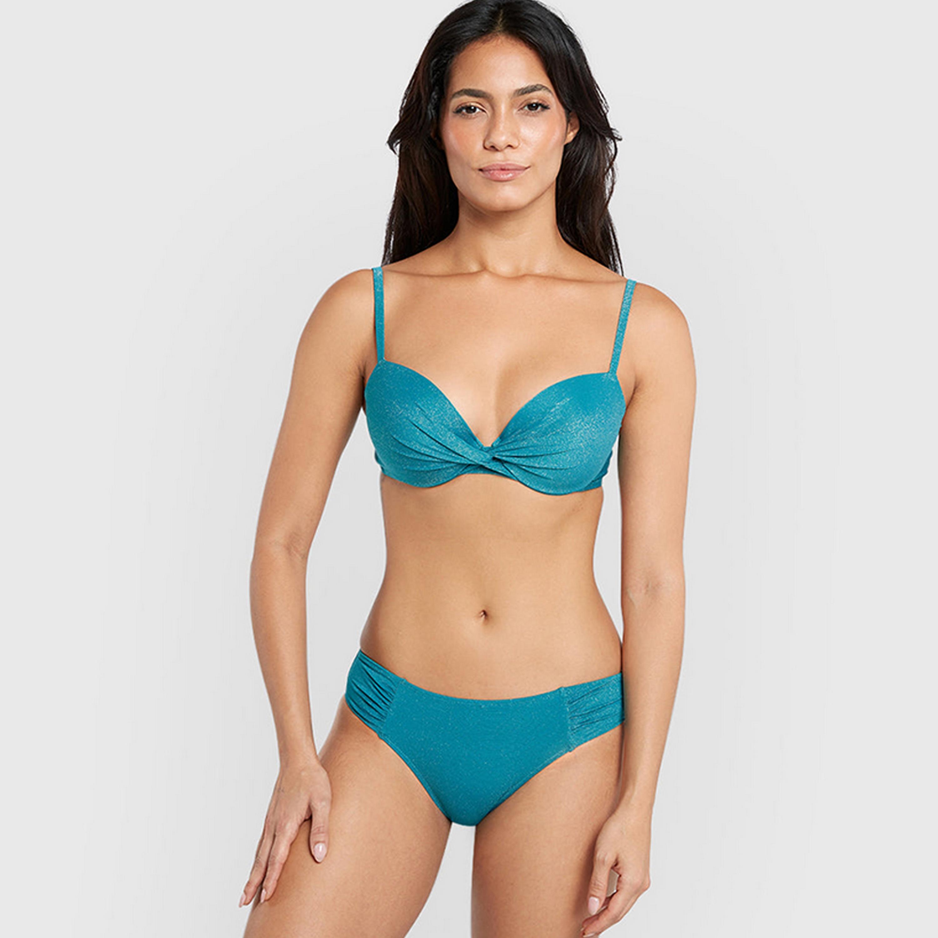 حمالة صدر نسائية بيكيني بأسلاك وداعمة متوسطة ومبطنة، لوريكس أزرق من لا سنزا-women-clothing-swimandbeach-bikinis-image-3
