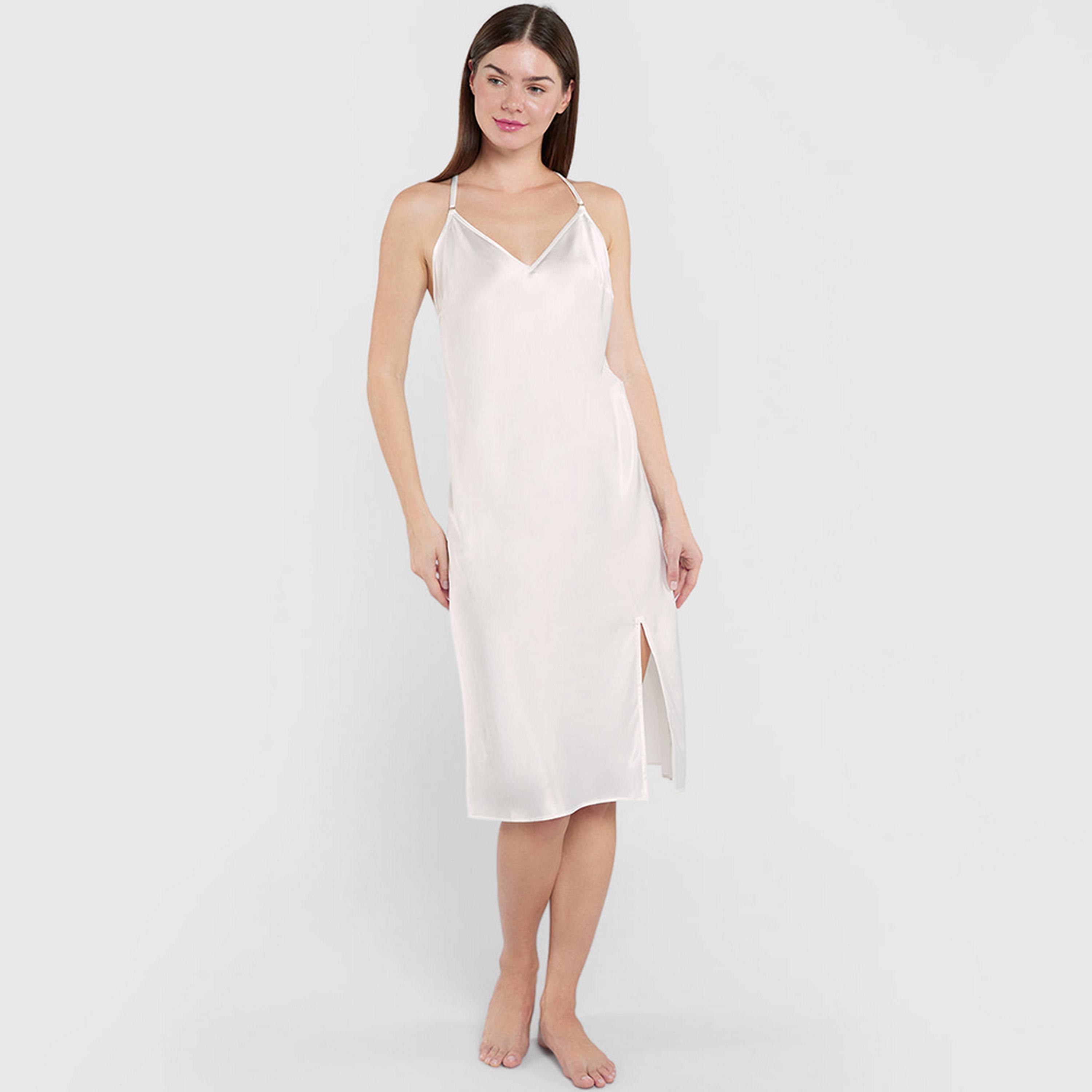 فستان نوم نسائي بحمالات رفيعة بدون أكمام من لا سنزا-women-clothing-nightwear-nighties-image-1