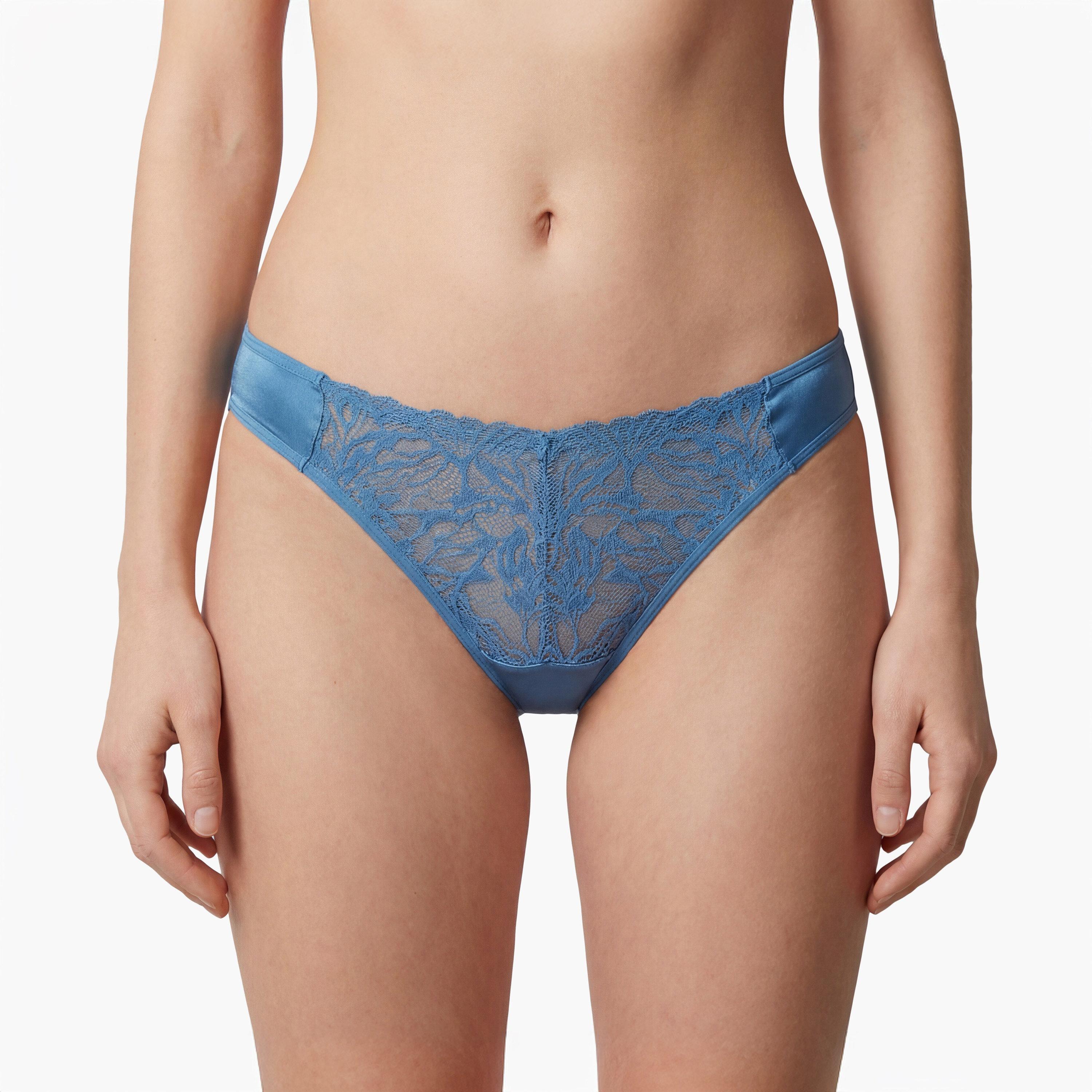 La Senza Sexy Diva Micro Blue Low Coverage Women's Thong Panties-women-clothing-lingerie-panties-image-1