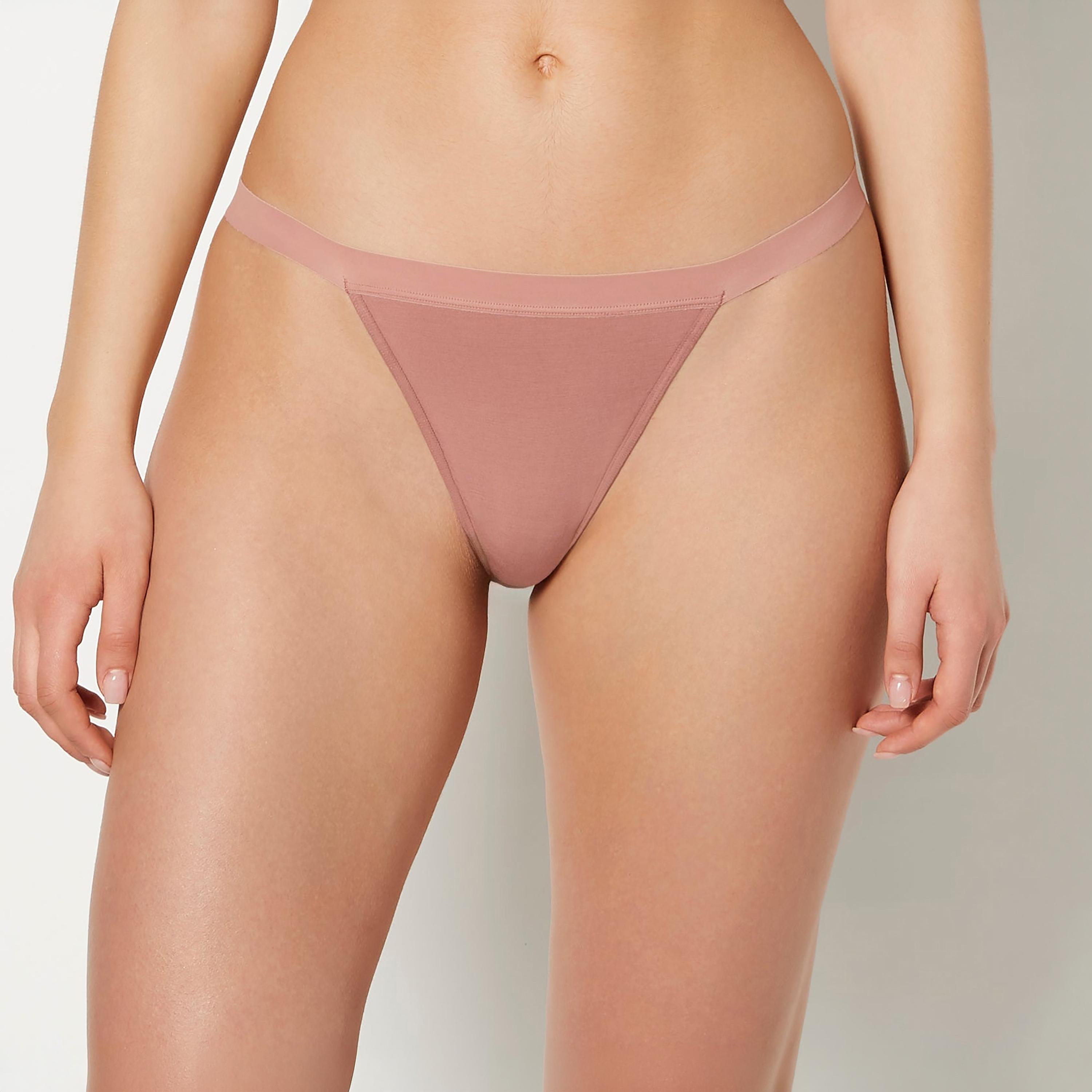 ملابس داخلية جي سترينغ نسائي سادة بتغطية منخفضة من لا سينزا-women-clothing-lingerie-panties-image-1