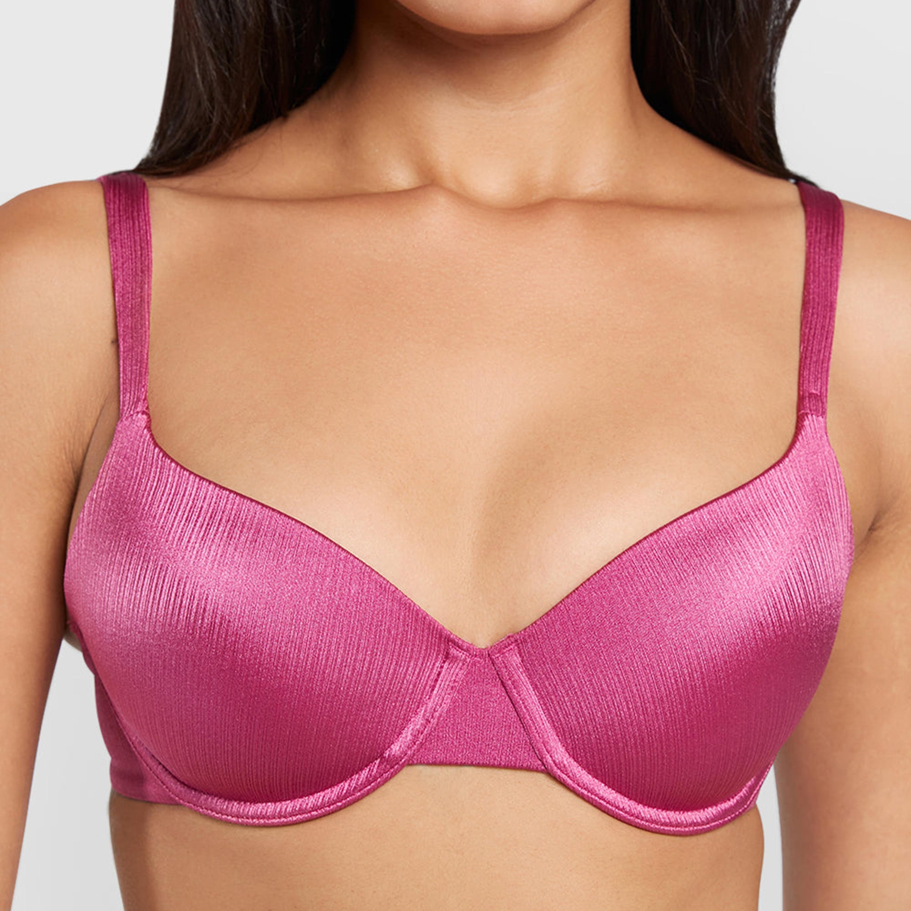 حمالة صدر نسائية تي شيرت بأسلاك وداعمة متوسطة ومبطنة بشكل خفيف وواضحة من لا سنزا-women-clothing-lingerie-bras-image-2