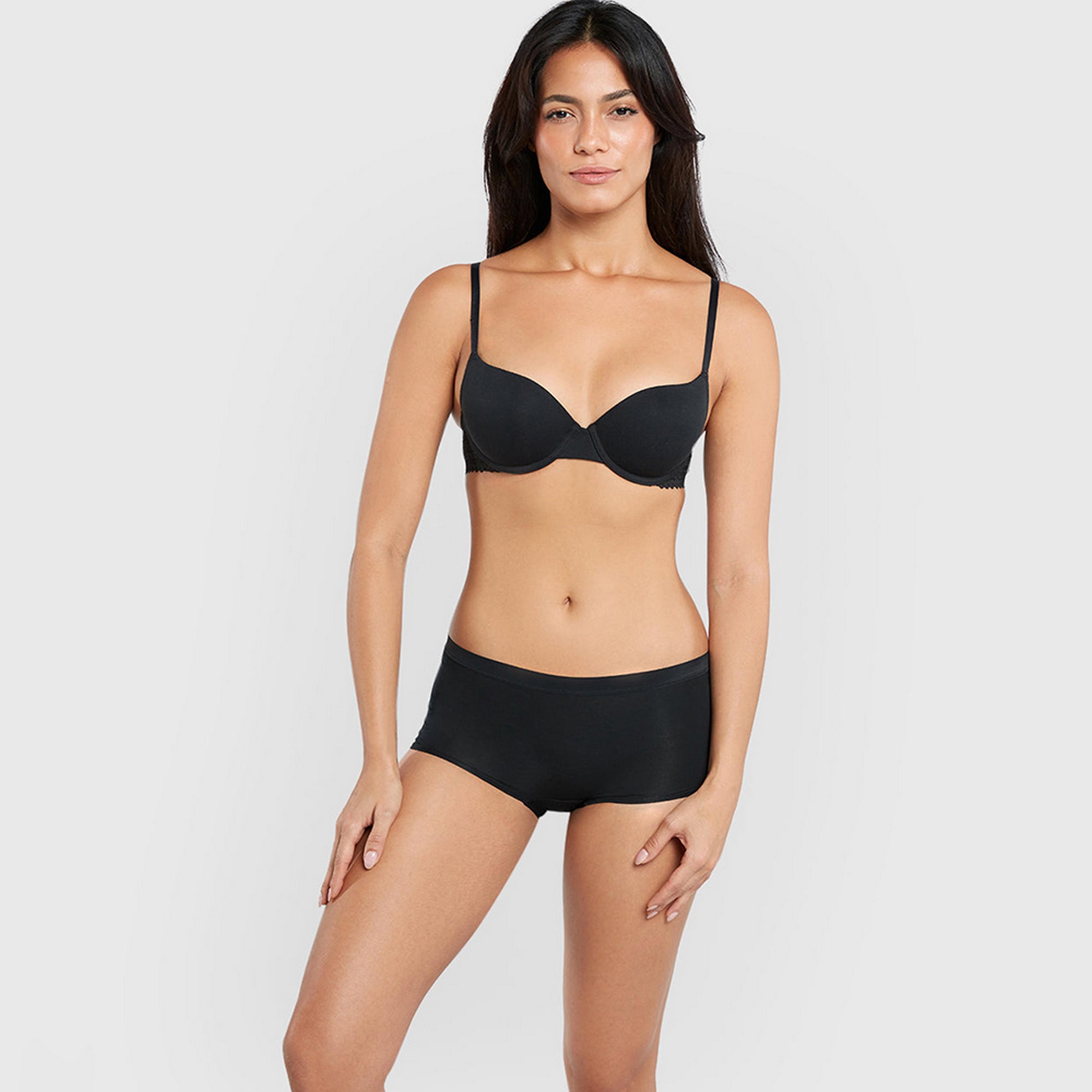La Senza Remix Cotton Wired Medium Support Lightly Padded Women's Demi Bra-women-clothing-lingerie-bras-image-7
