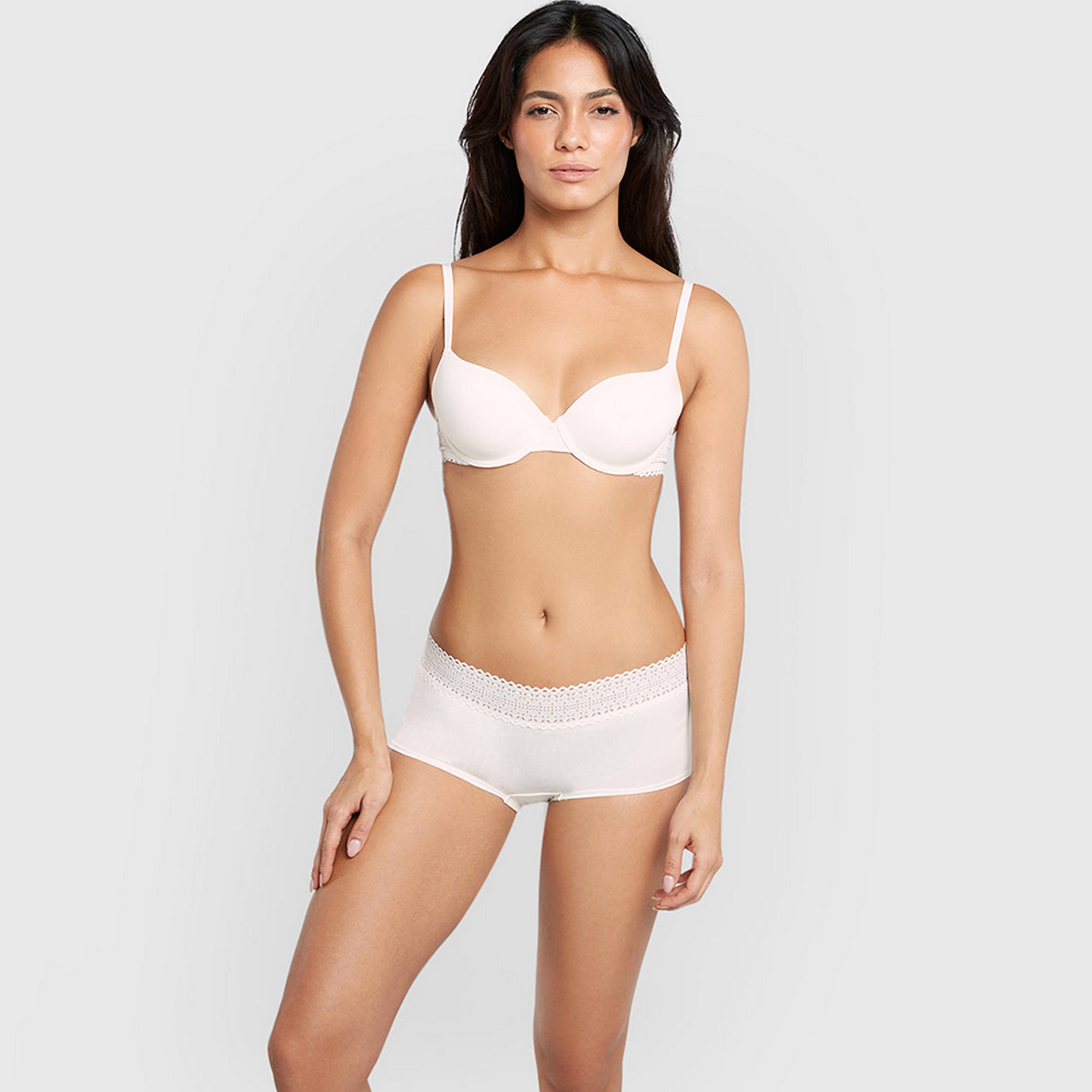 La Senza Remix Cotton Wired Medium Support Lightly Padded Women's Demi Bra-women-clothing-lingerie-bras-image-3