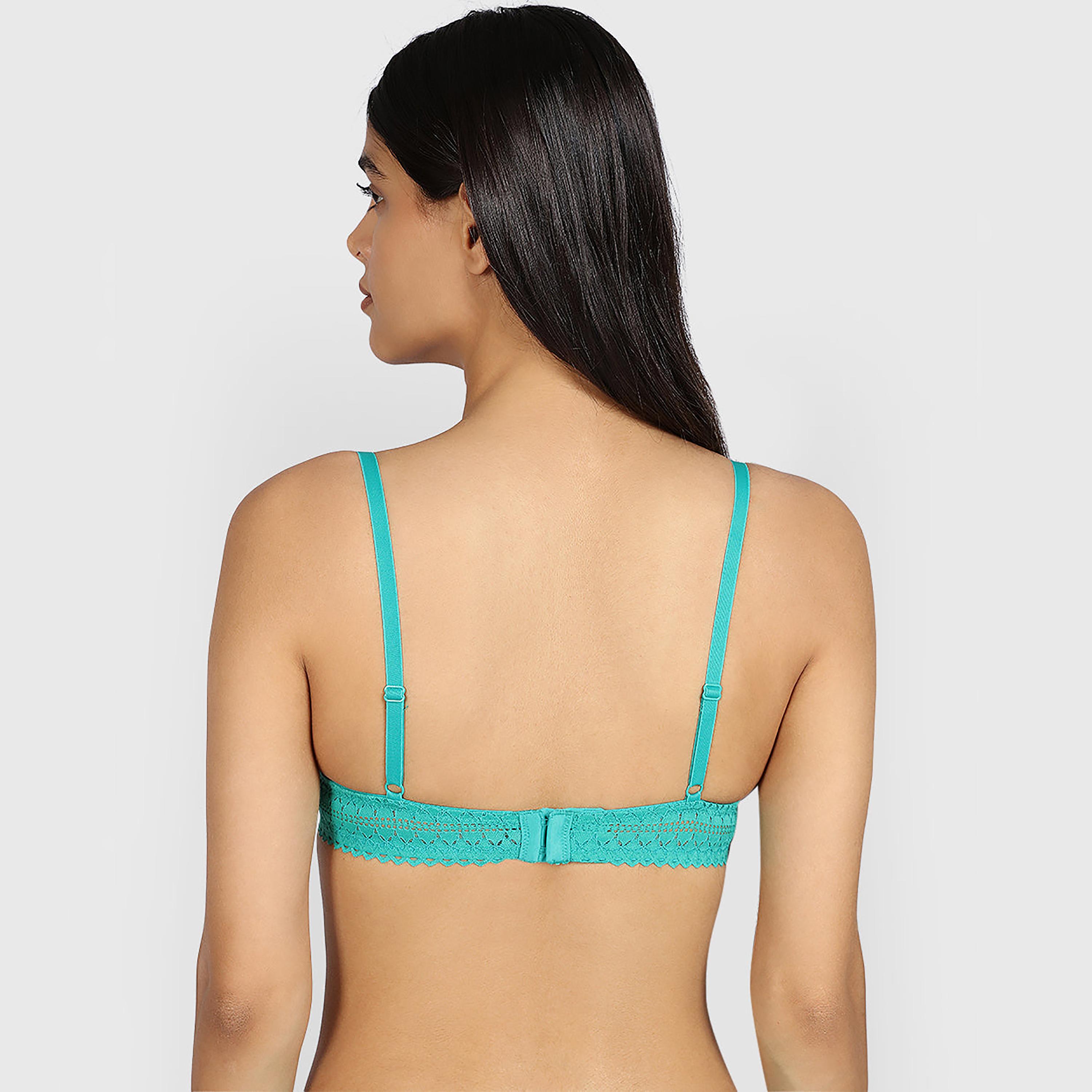 حمالة صدر نسائية بلانج مبطنة بالقطن الأخضر ريميكس برباط ودعم متوسط من لا سينزا-women-clothing-lingerie-bras-image-4
