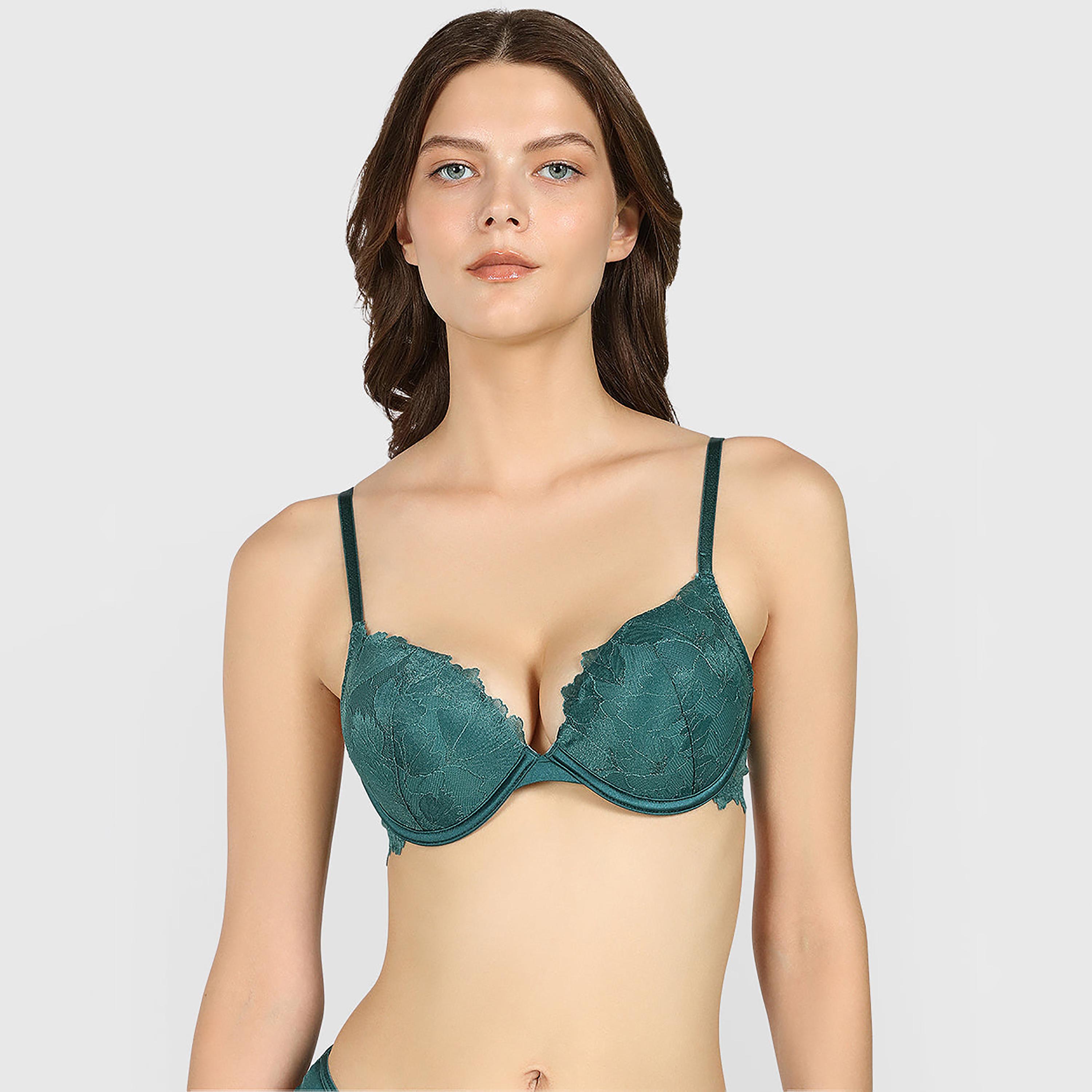 La Senza Lace Wired High Support Padded Women's Plunge Bra-women-clothing-lingerie-bras-image-5