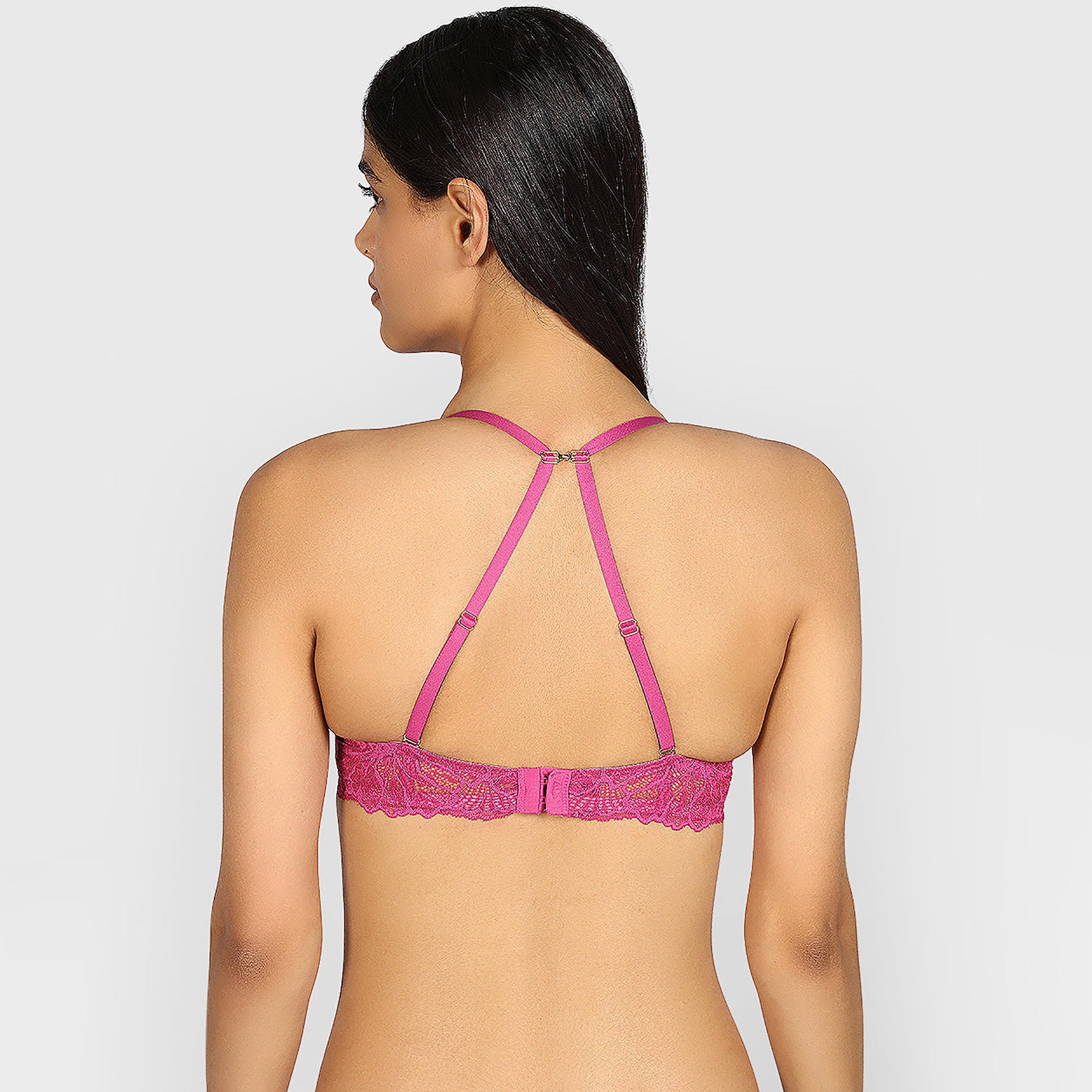La Senza Hello Sugar Pink Micro Wired High Support Padded Women's Plunge Bra-women-clothing-lingerie-bras-image-3