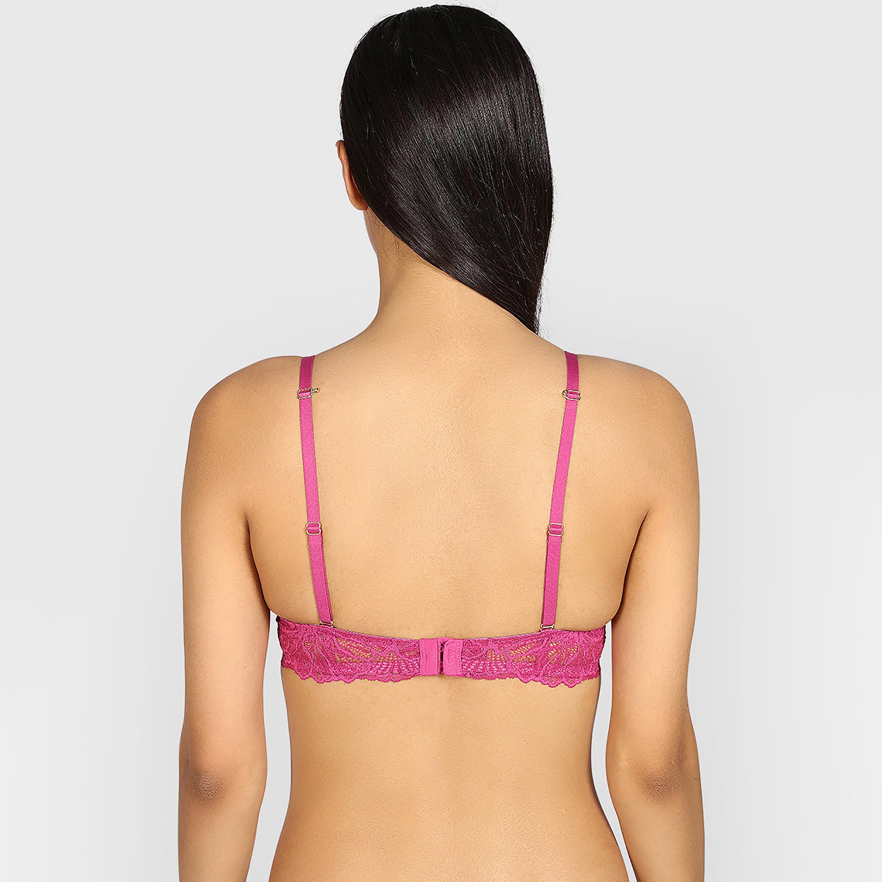 La Senza Hello Sugar Pink Micro Wired High Support Padded Women's Plunge Bra-women-clothing-lingerie-bras-image-4
