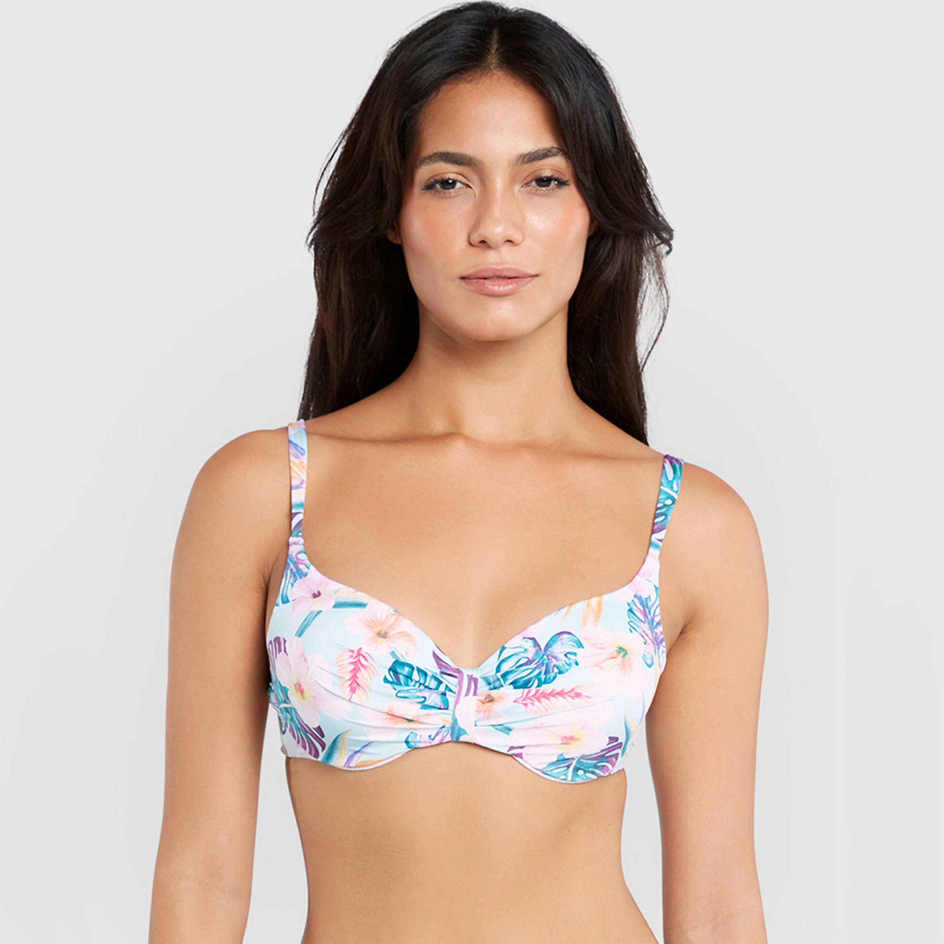 La Senza White Wired Medium Support Padded Women's Bikini Bra-women-clothing-swimandbeach-bikinis-image-1