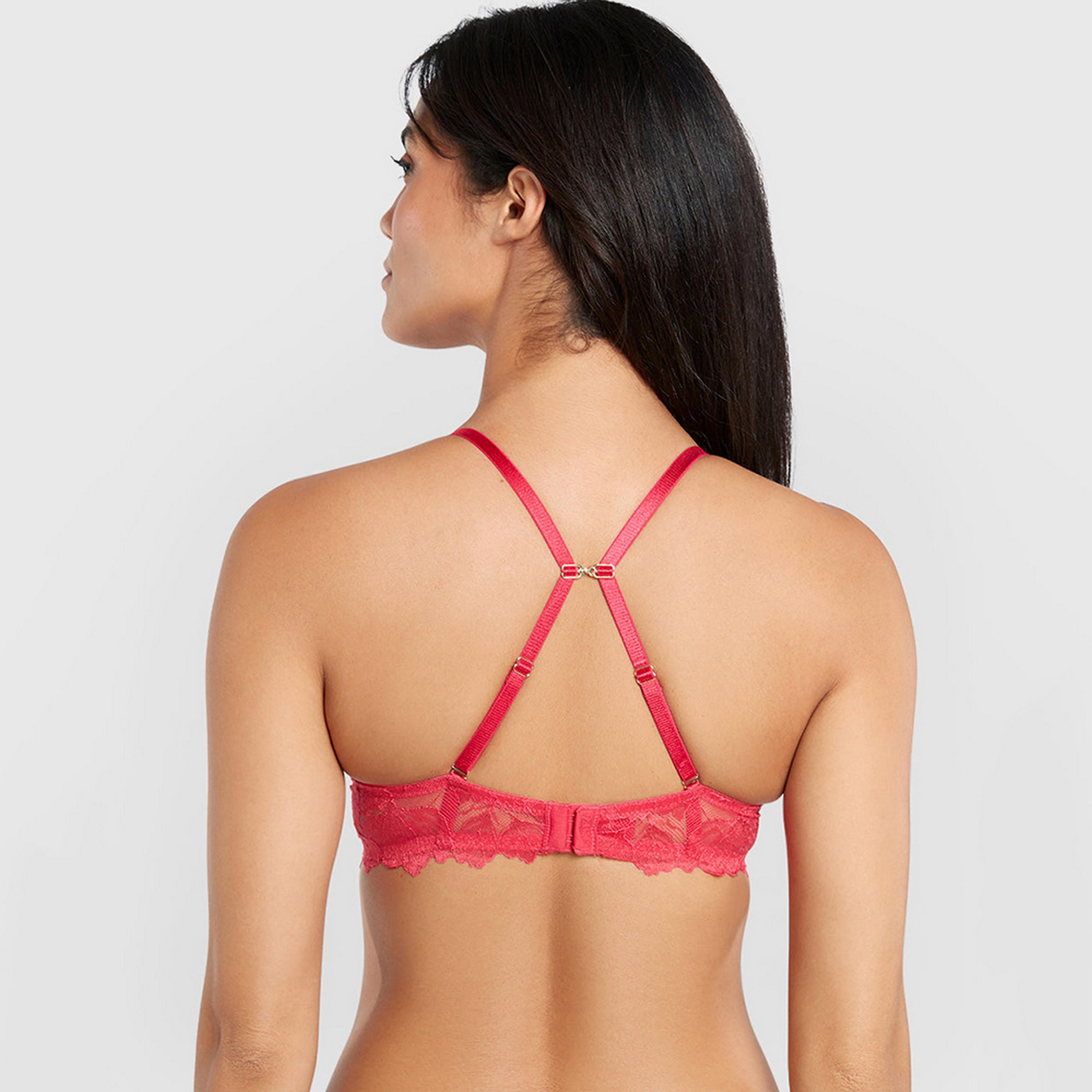 La Senza Beyond Sexy Red Wired High Support Gel Padded Women's Plunge Bra-women-clothing-lingerie-bras-image-4