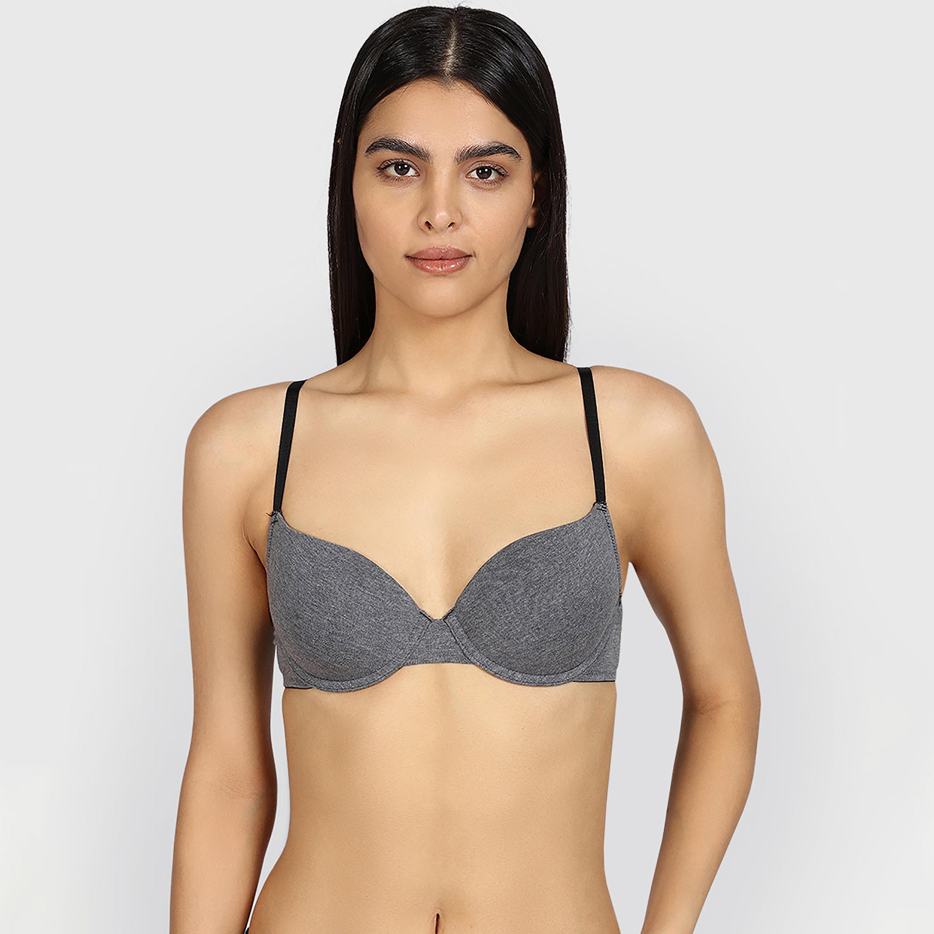 حمالة صدر نسائية نصفية، هيذر، سلكية، متوسطة الدعم، مبطنة من لا سينزا-women-clothing-lingerie-bras-image-1