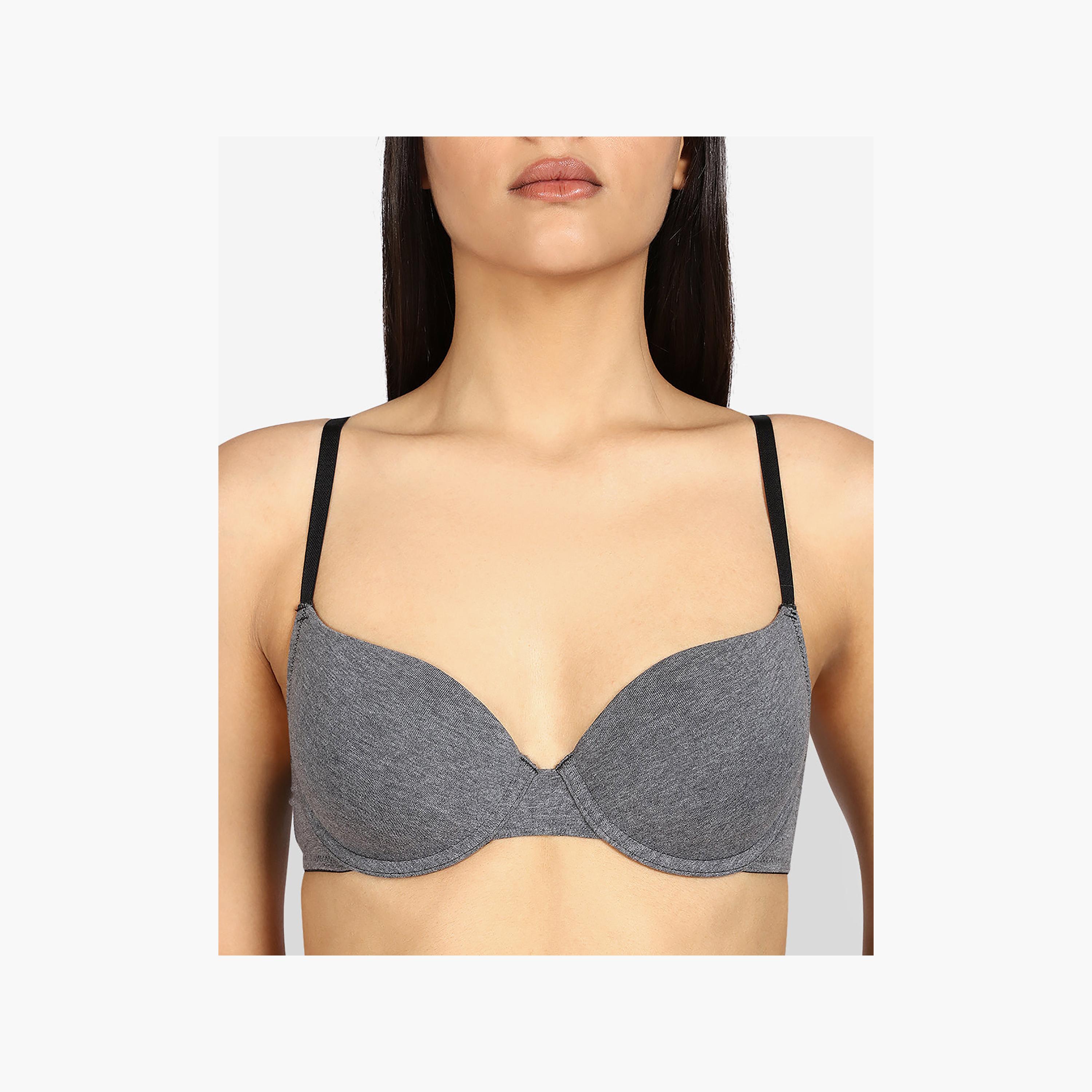حمالة صدر نسائية نصفية، هيذر، سلكية، متوسطة الدعم، مبطنة من لا سينزا-women-clothing-lingerie-bras-image-2