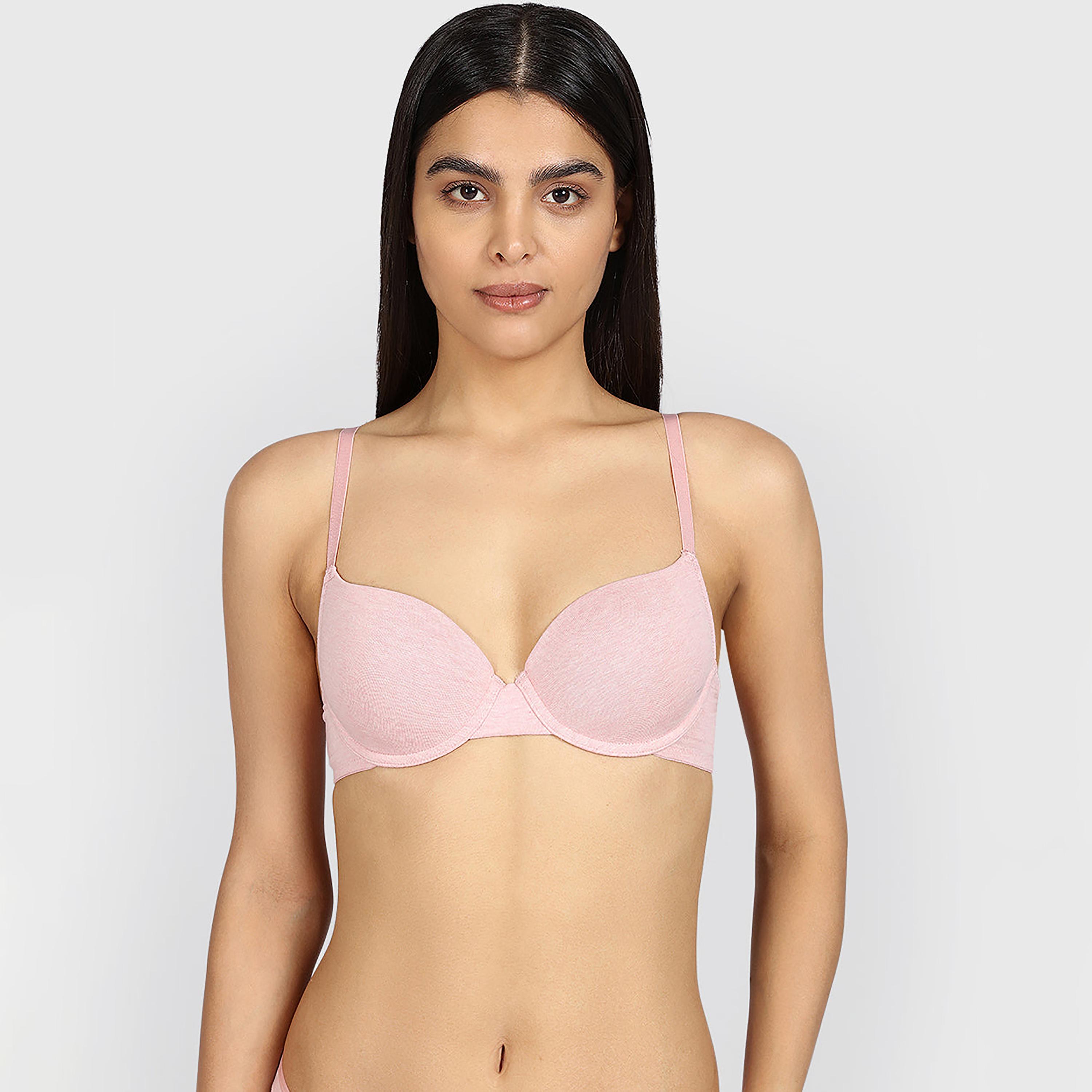 حمالة صدر نسائية نصفية، هيذر، سلكية، متوسطة الدعم، مبطنة من لا سينزا-women-clothing-lingerie-bras-image-1