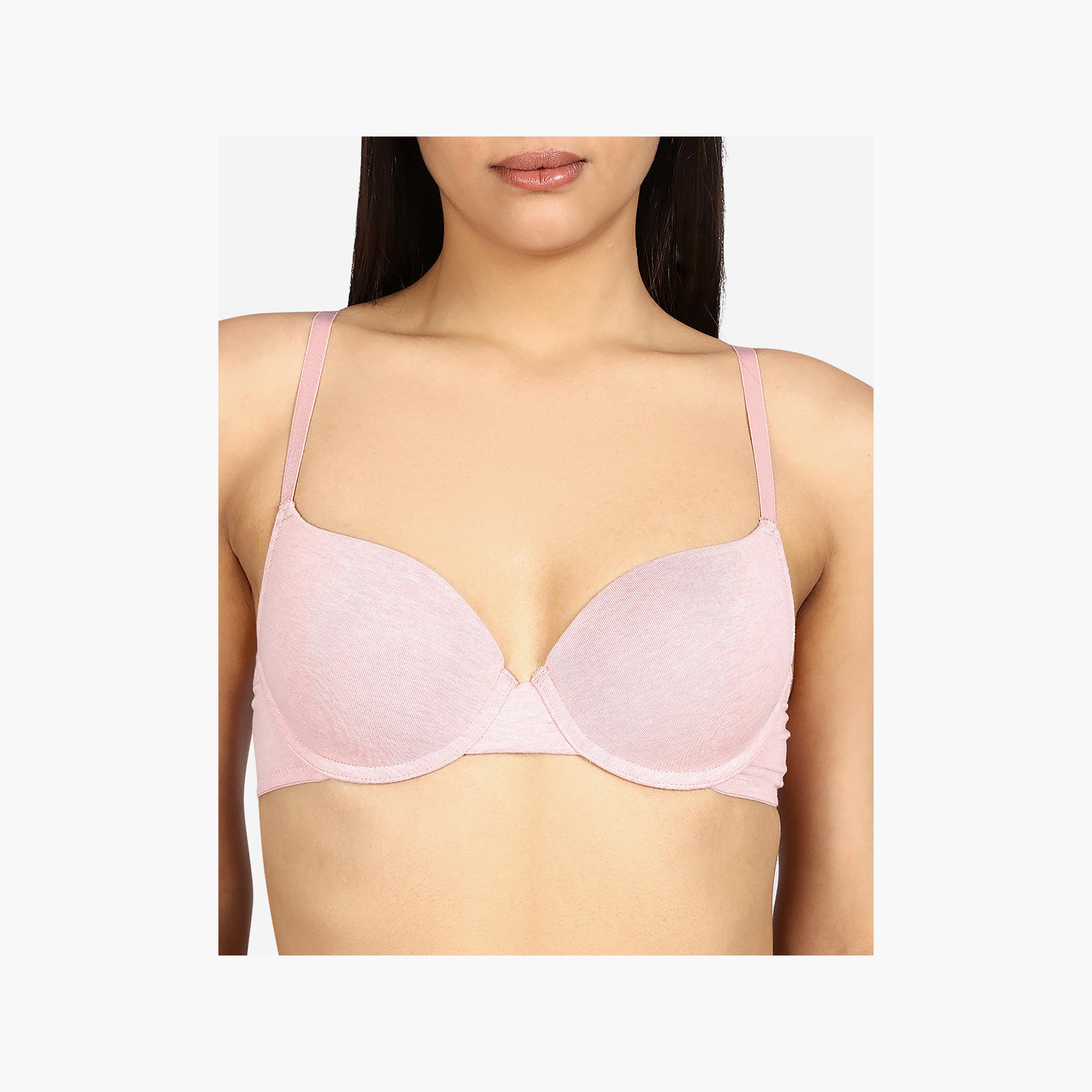 حمالة صدر نسائية نصفية، هيذر، سلكية، متوسطة الدعم، مبطنة من لا سينزا-women-clothing-lingerie-bras-image-2