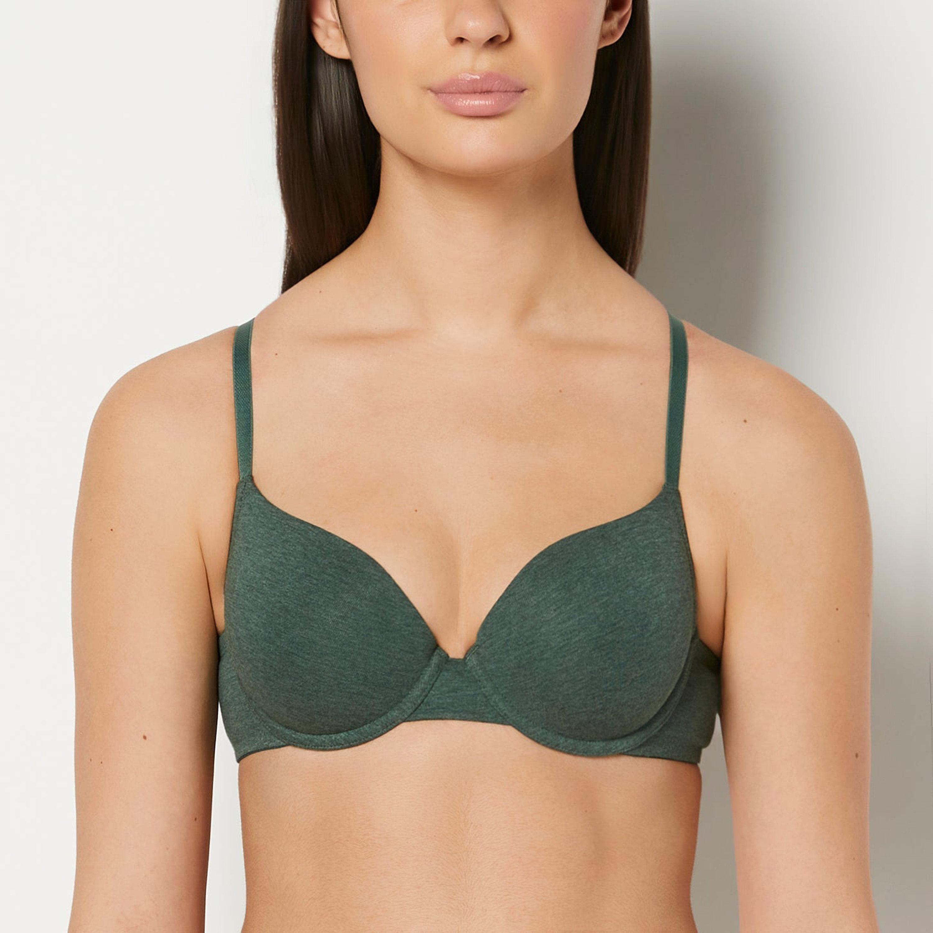 حمالة صدر نسائية نصفية، هيذر، سلكية، متوسطة الدعم، مبطنة من لا سينزا-women-clothing-lingerie-bras-image-1
