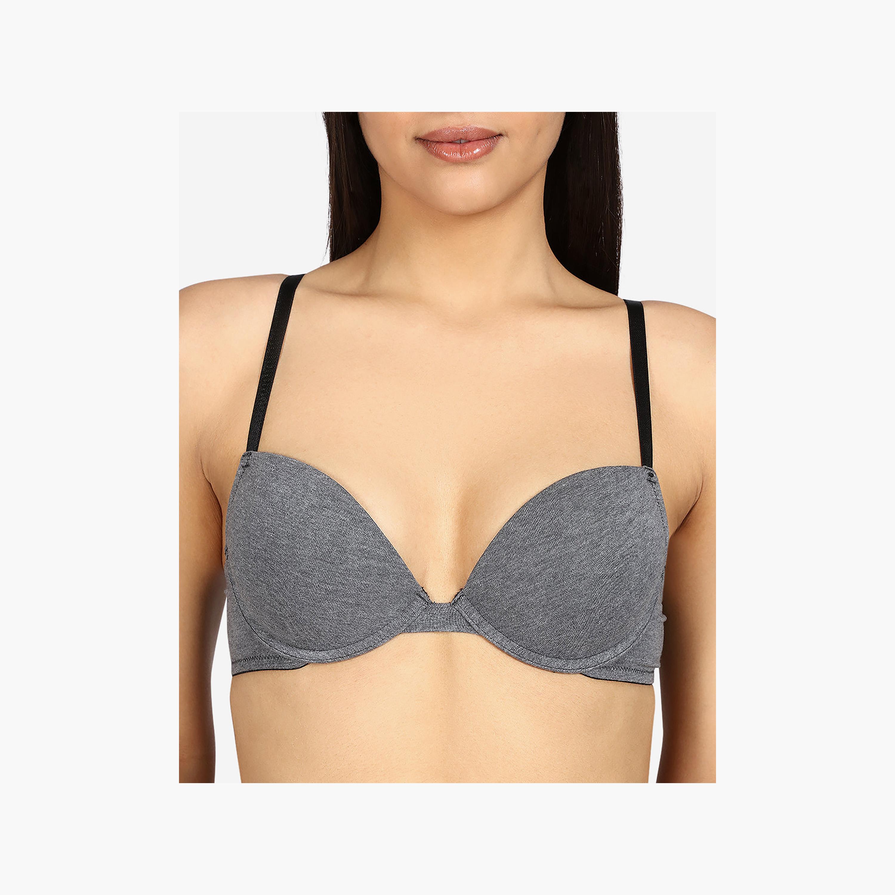 La Senza Heather Wired Medium Support Padded Women's Plunge Bra-women-clothing-lingerie-bras-image-2