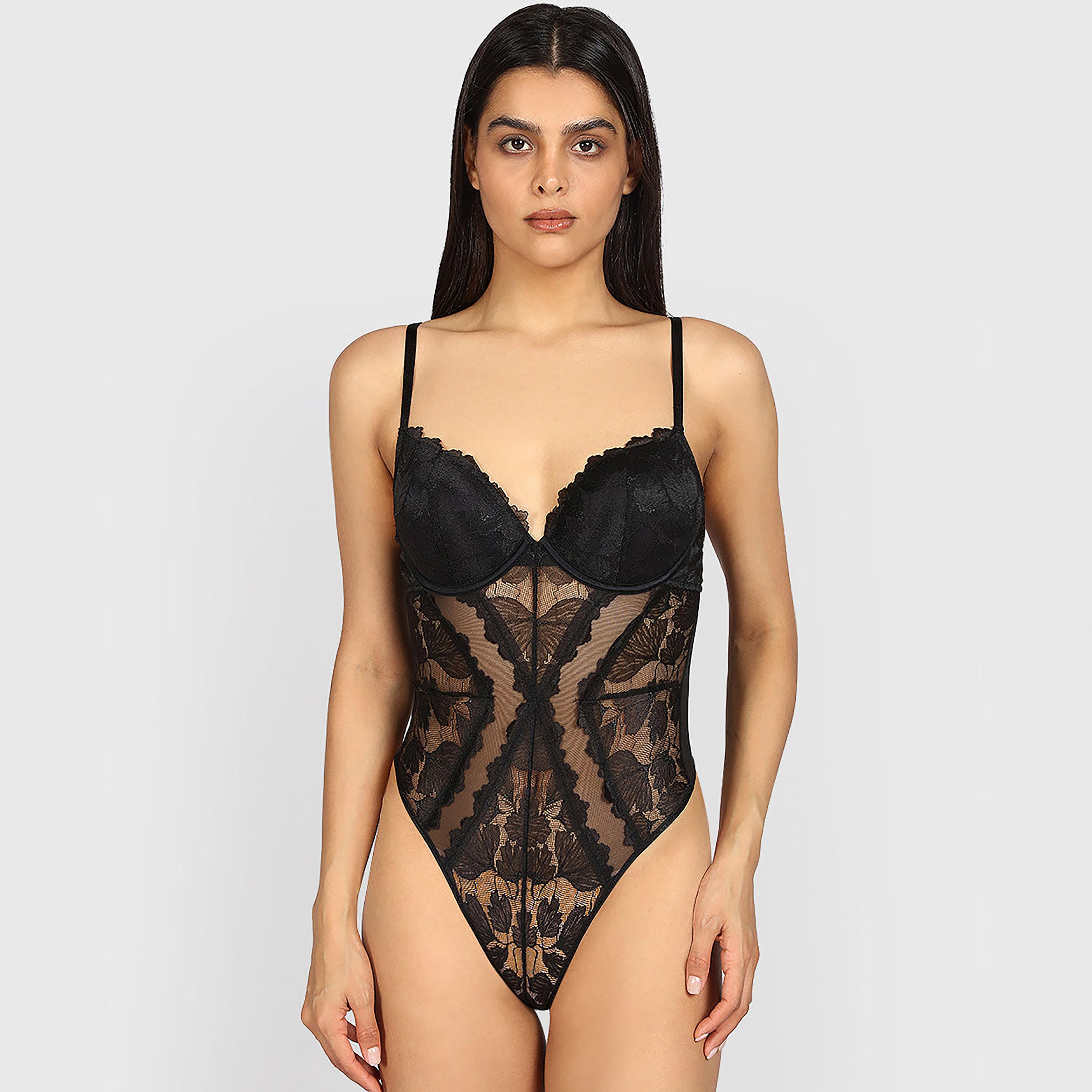 La Senza Lace Wired Medium Support Padded Women's Bodysuit-women-clothing-lingerie-babydollsandbodysuits-image-1