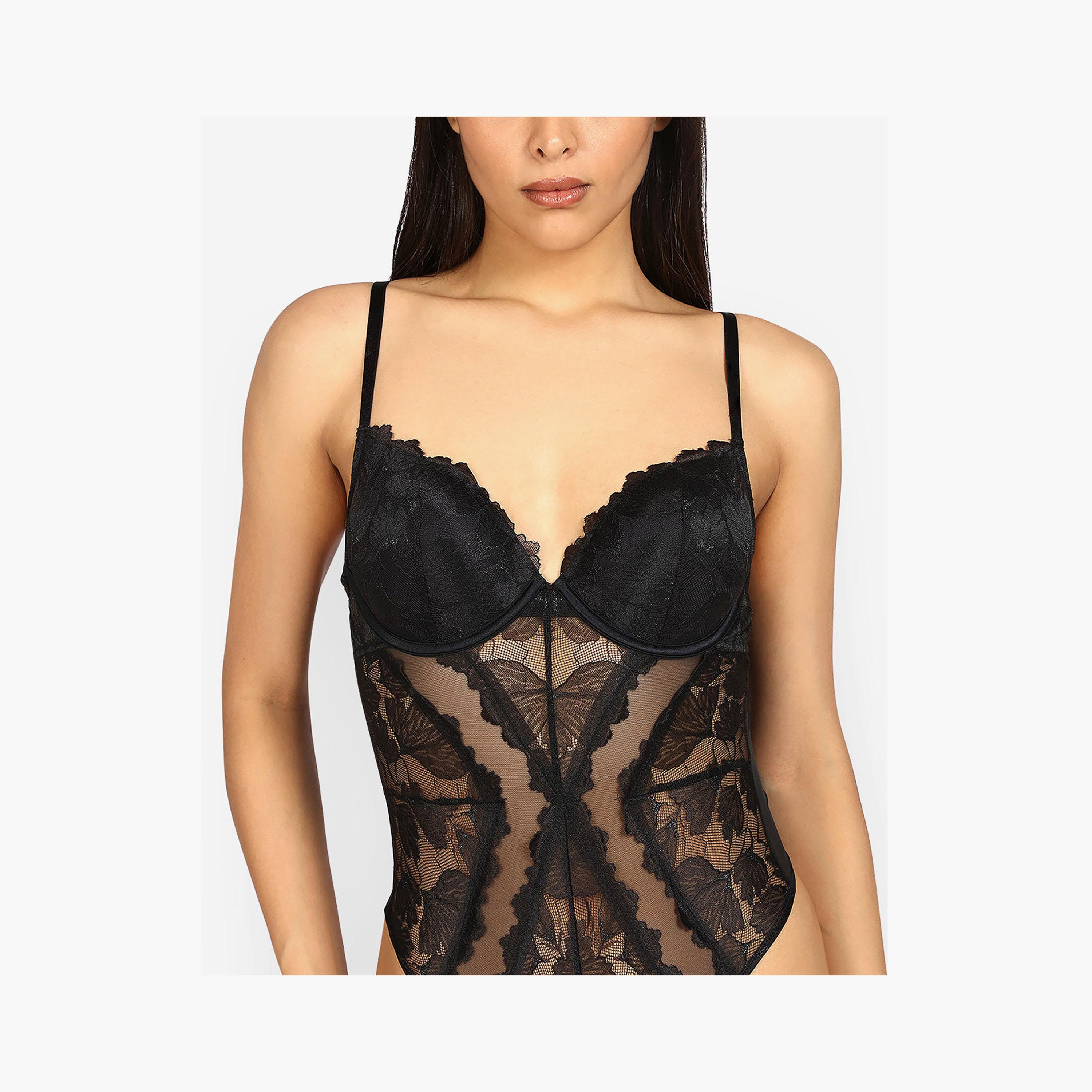 La Senza Lace Wired Medium Support Padded Women's Bodysuit-women-clothing-lingerie-babydollsandbodysuits-image-3