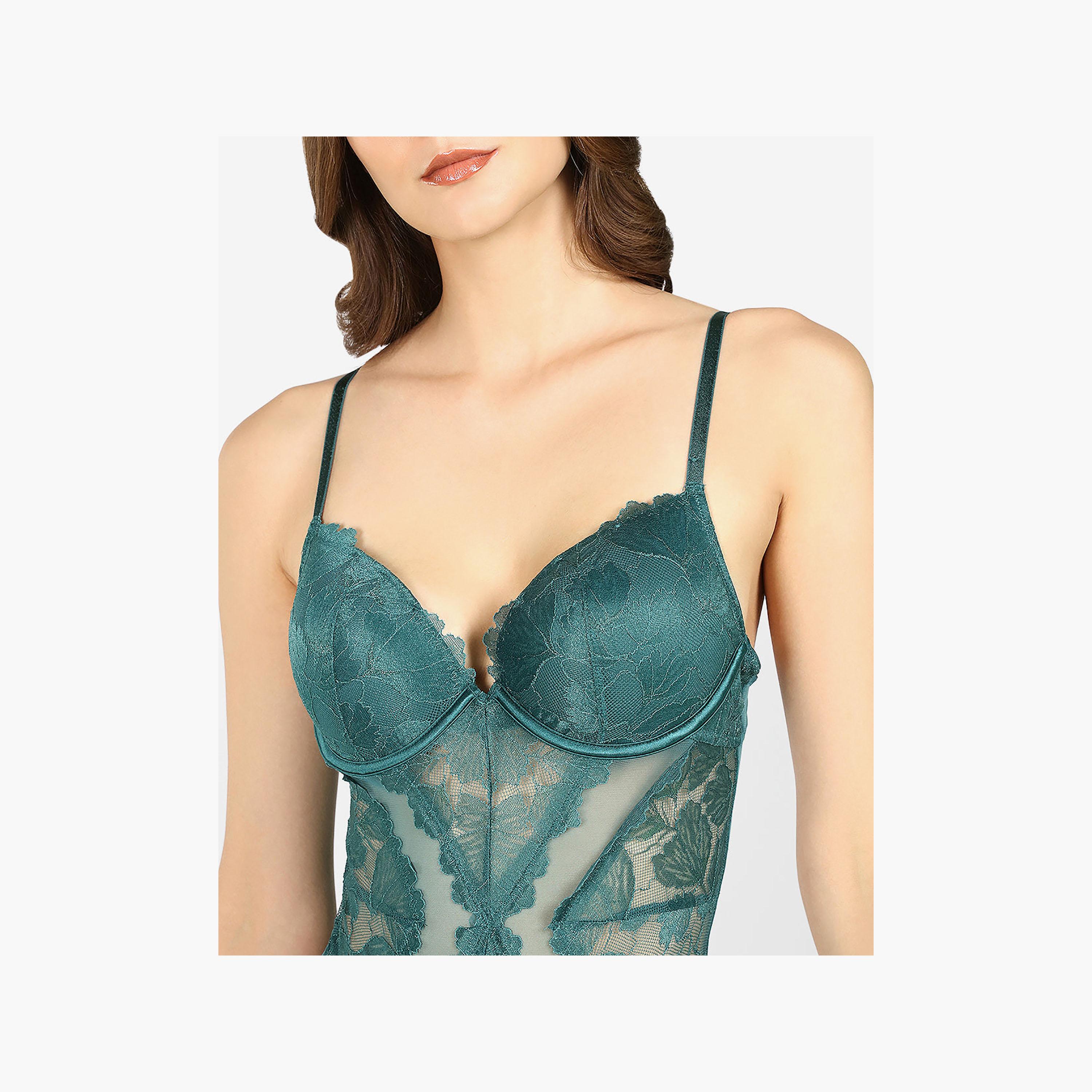 بدلة جسم نسائية مبطنة من الدانتيل برباط ودعم متوسط من لا سينزا-women-clothing-lingerie-babydollsandbodysuits-image-6