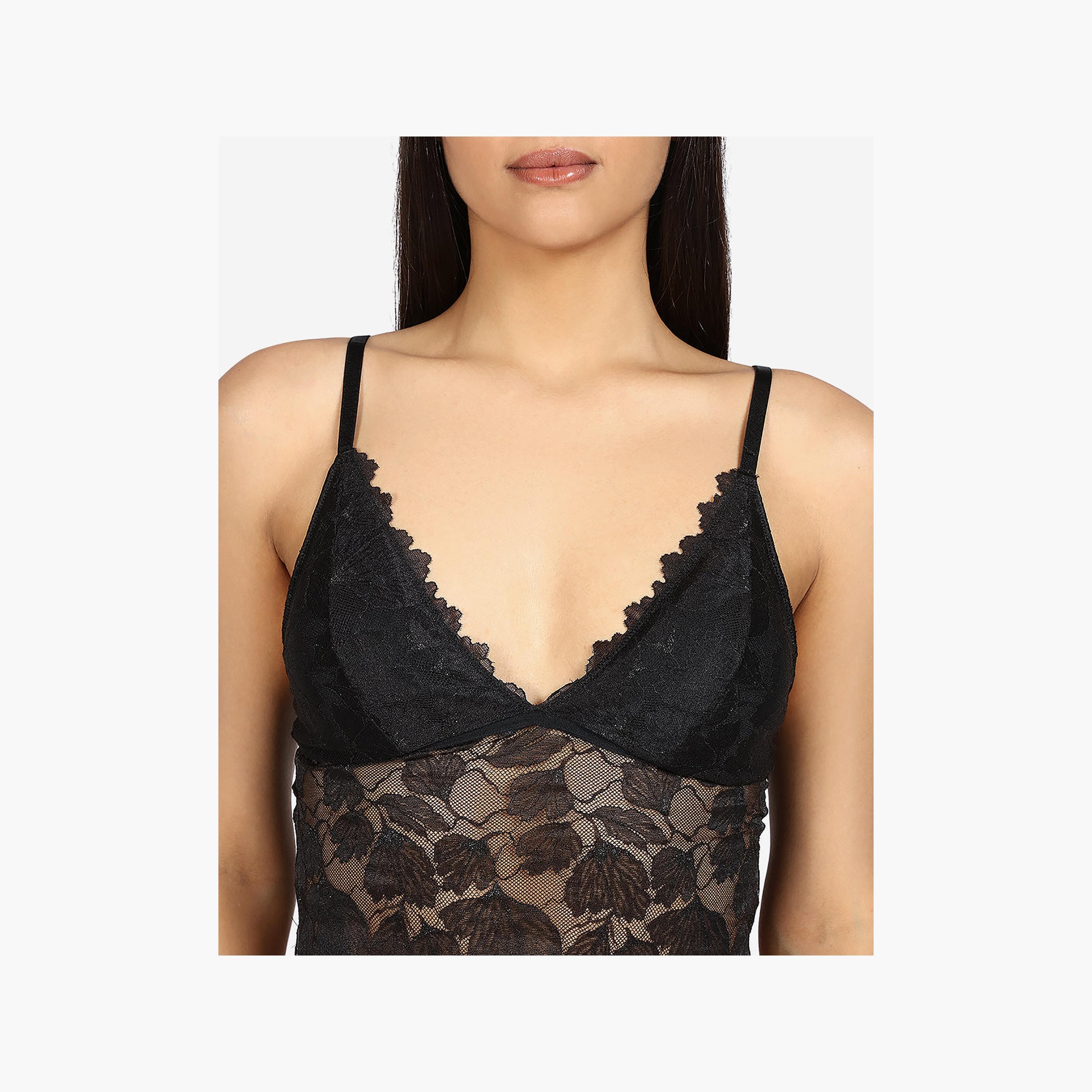 قميص داخلي نسائي من الدانتيل بحمالات وبلا أكمام من لا سينزا-women-clothing-nightwear-pyjamas-tops-image-2
