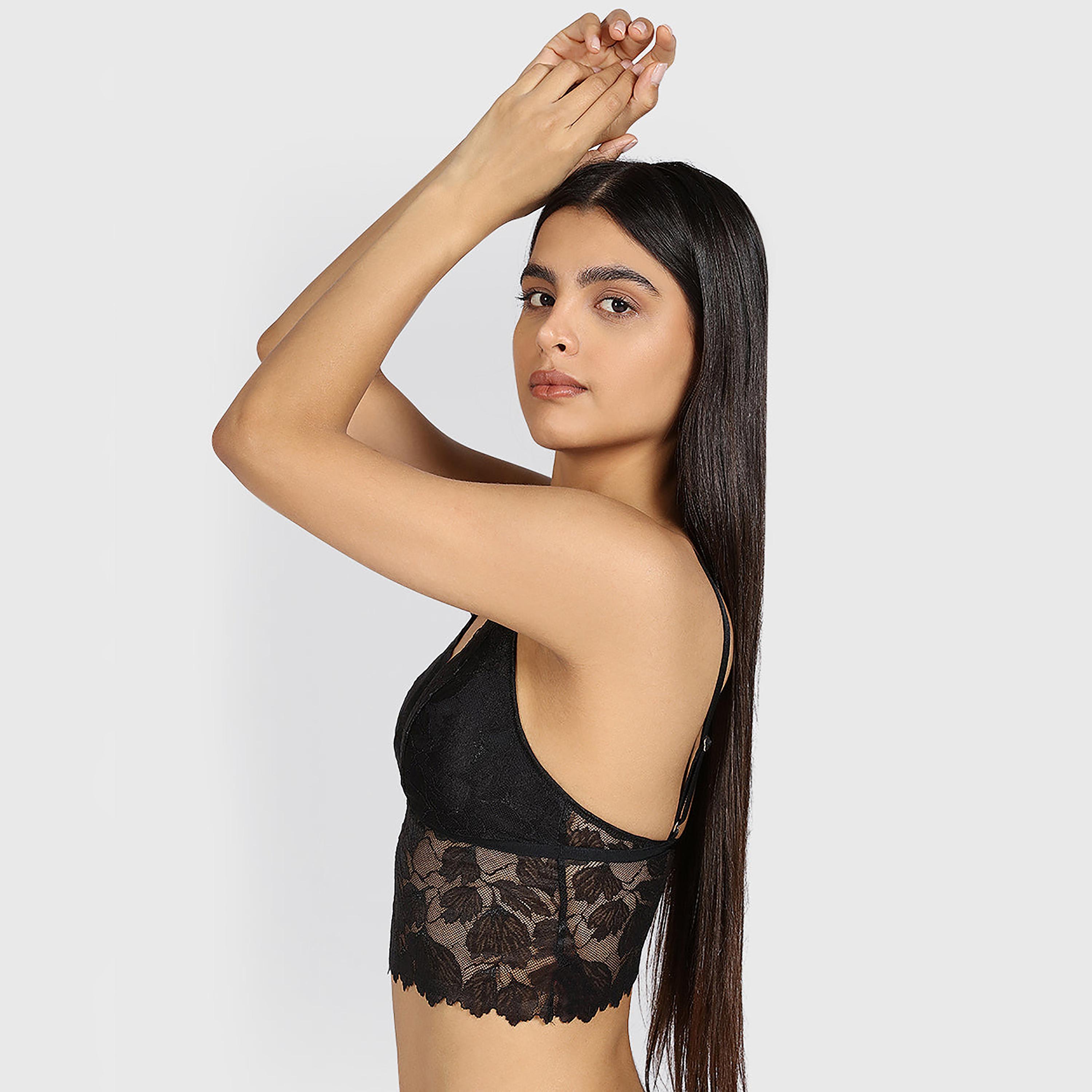 قميص داخلي نسائي من الدانتيل بحمالات وبلا أكمام من لا سينزا-women-clothing-nightwear-pyjamas-tops-image-3