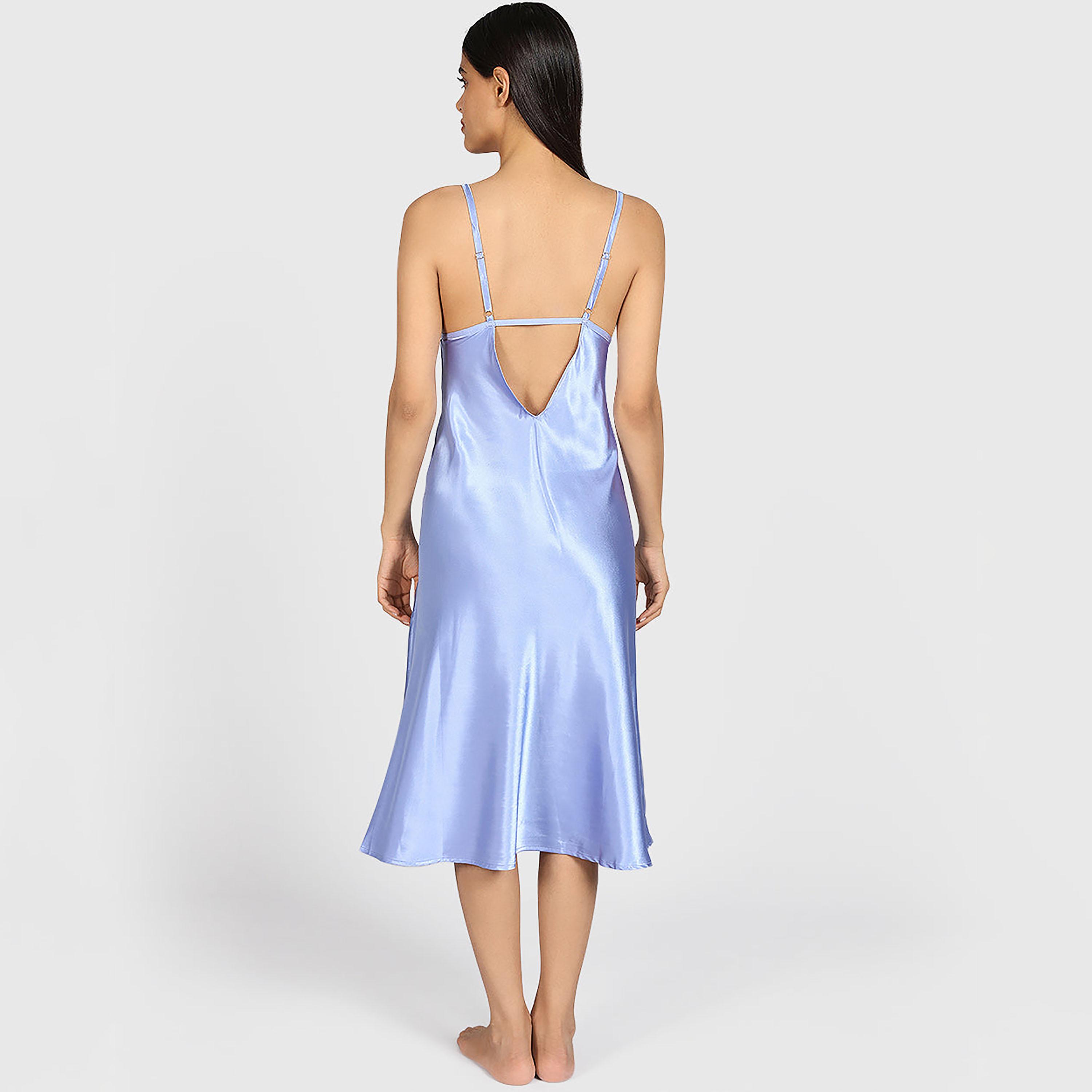 فستان نوم نسائي دانتيل بحمالات رفيعة بدون أكمام من لا سنزا-women-clothing-nightwear-nighties-image-4