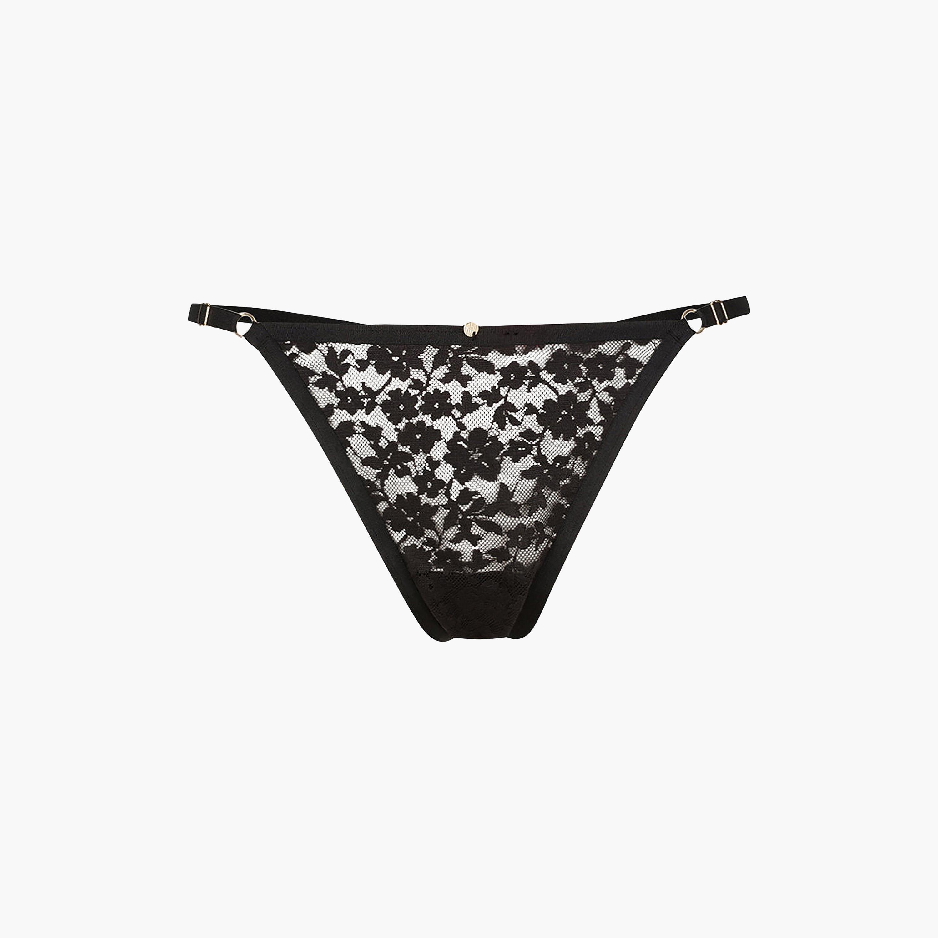 La Senza Sexy Black Low Coverage Women's Thong Panties-women-clothing-lingerie-panties-image-4