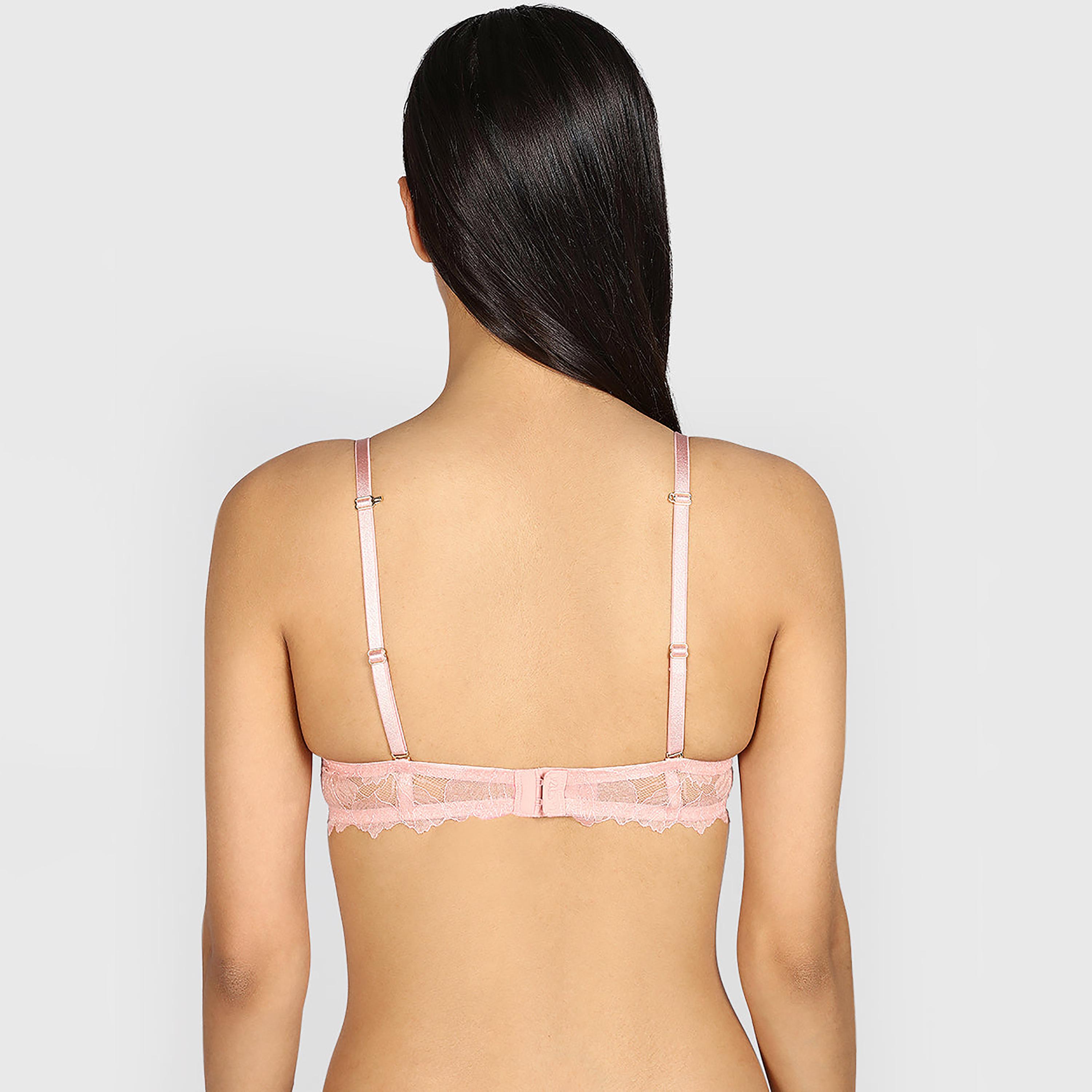 La Senza Hello Sugar Light Pink Micro Wired High Support Padded Women's Plunge Bra-women-clothing-lingerie-bras-image-4