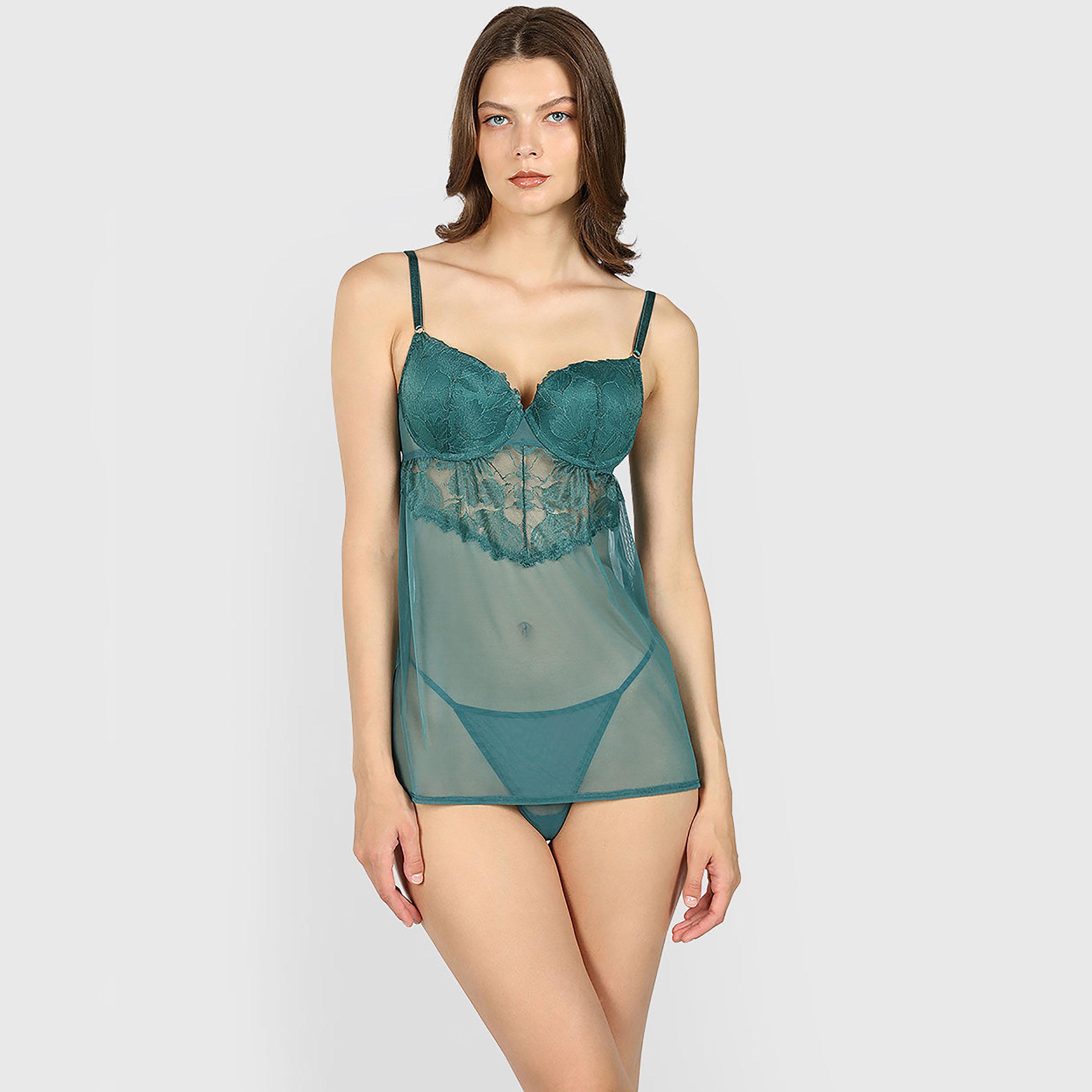 La Senza Sexy Mesh Wired Medium Support Padded Women's Babydoll-women-clothing-lingerie-babydollsandbodysuits-image-4