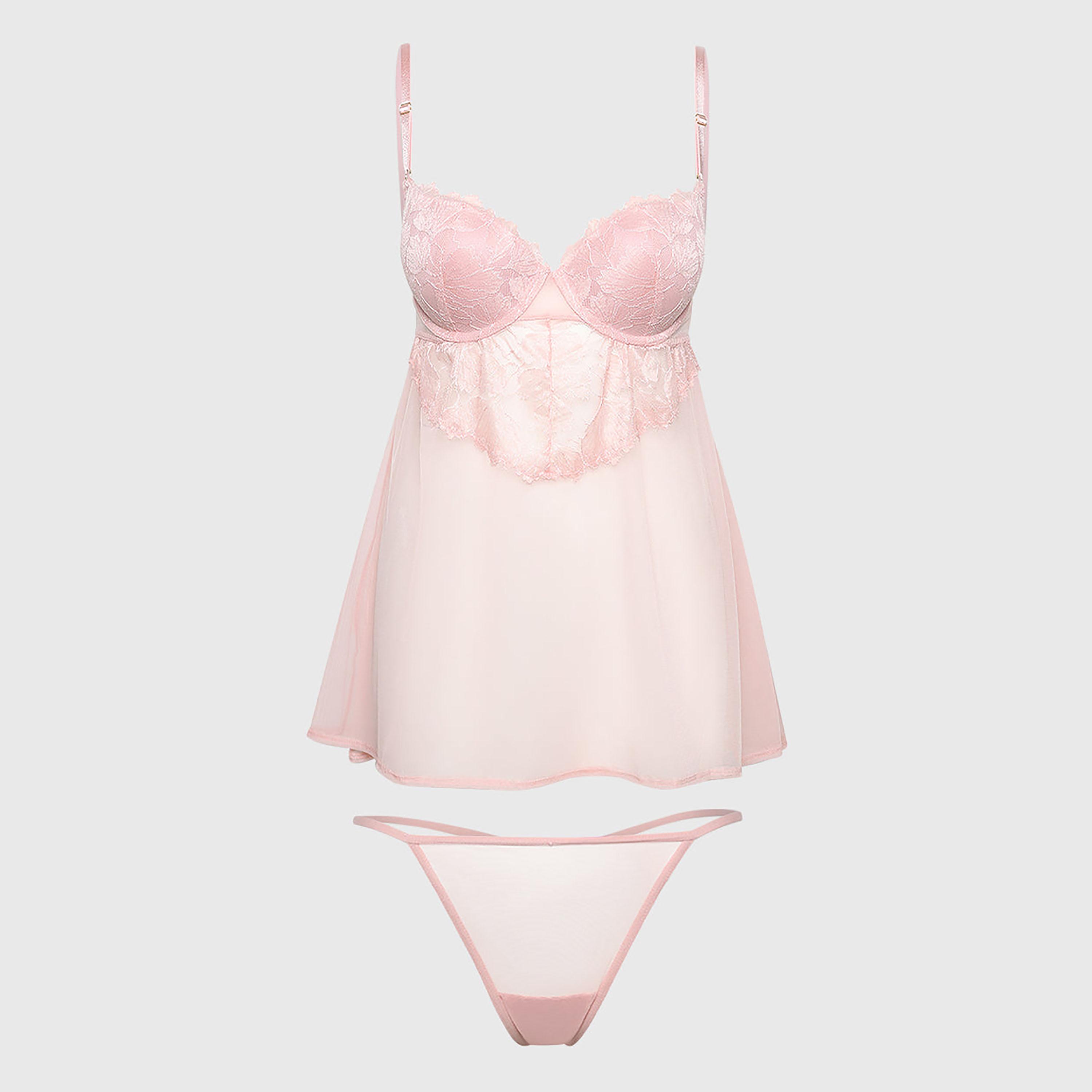 La Senza Sexy Mesh Wired Medium Support Padded Women's Babydoll-women-clothing-lingerie-babydollsandbodysuits-image-1