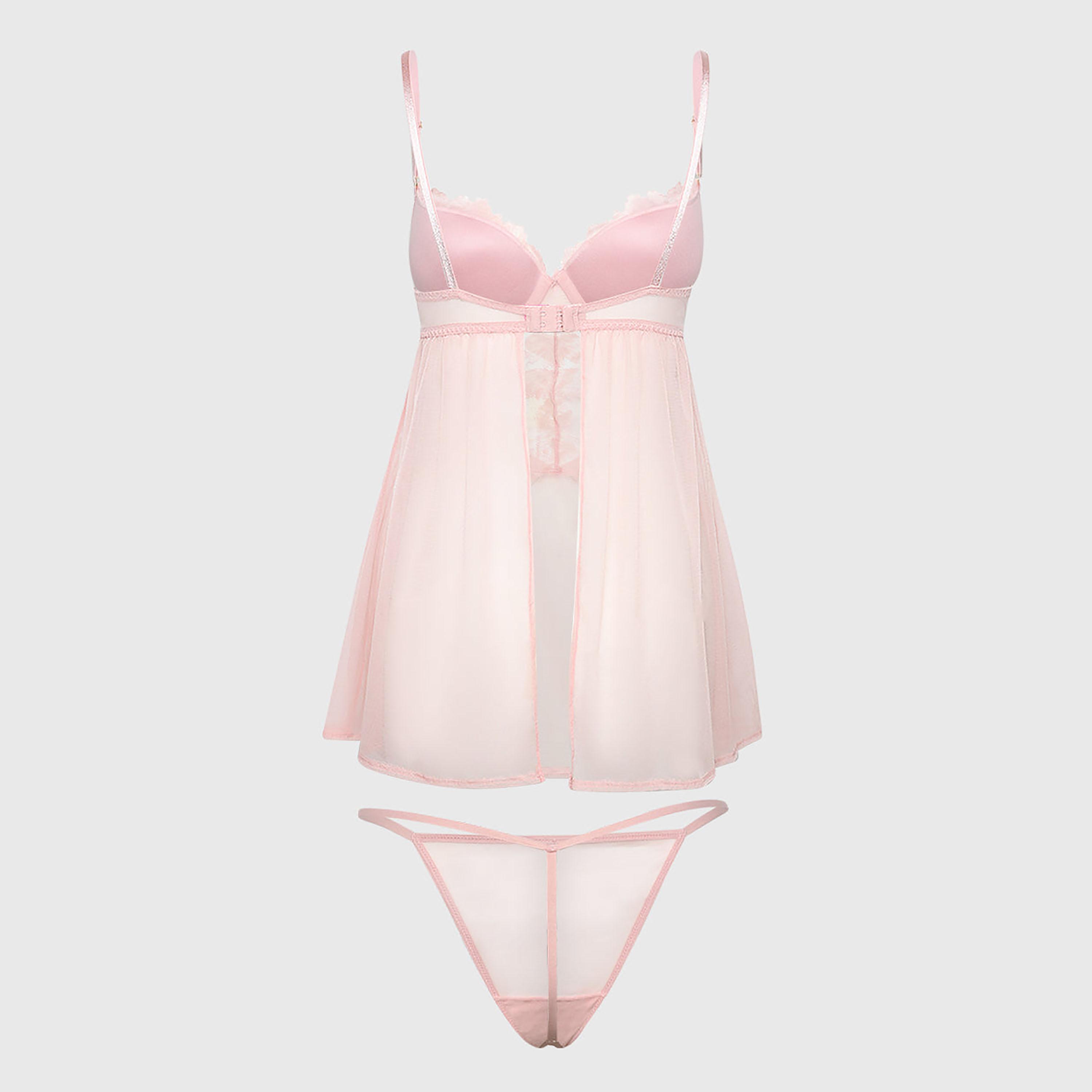 La Senza Sexy Mesh Wired Medium Support Padded Women's Babydoll-women-clothing-lingerie-babydollsandbodysuits-image-2