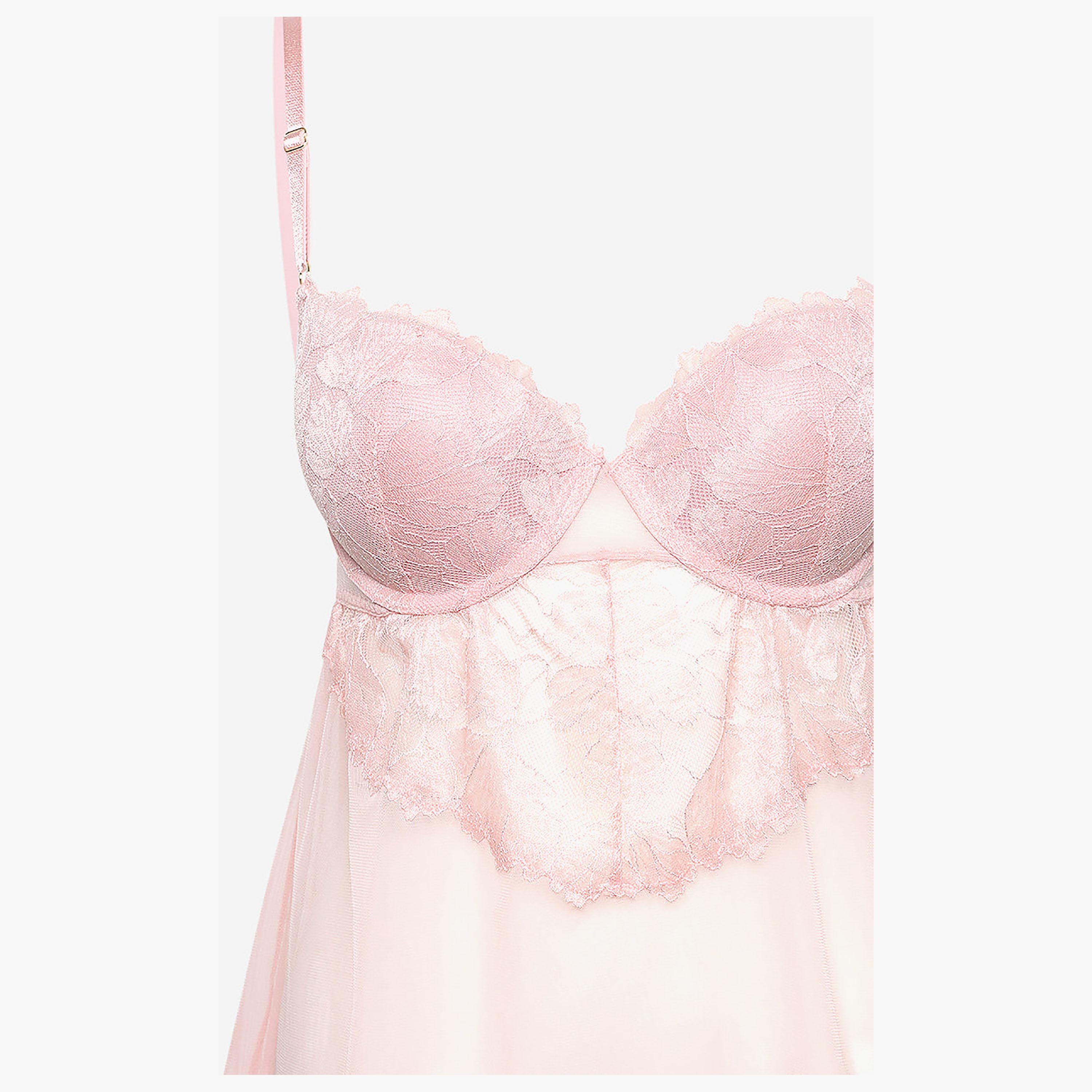 La Senza Sexy Mesh Wired Medium Support Padded Women's Babydoll-women-clothing-lingerie-babydollsandbodysuits-image-3