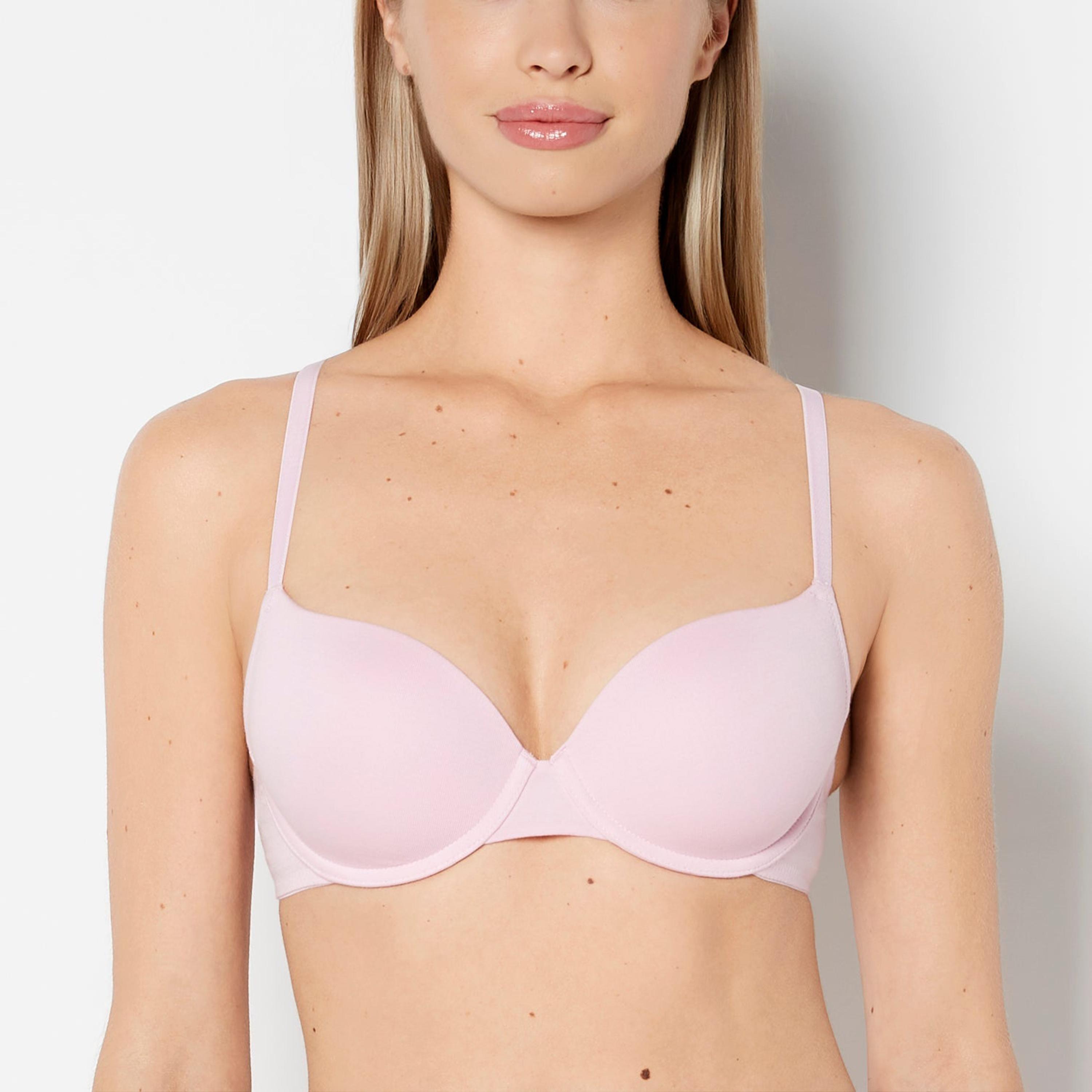 حمالة صدر "ديمي" (Sweet Dream) قطنية سادة بسلك سفلي ودعم متوسط وبطانة خفيفة من لا سينزا-women-clothing-lingerie-bras-image-1