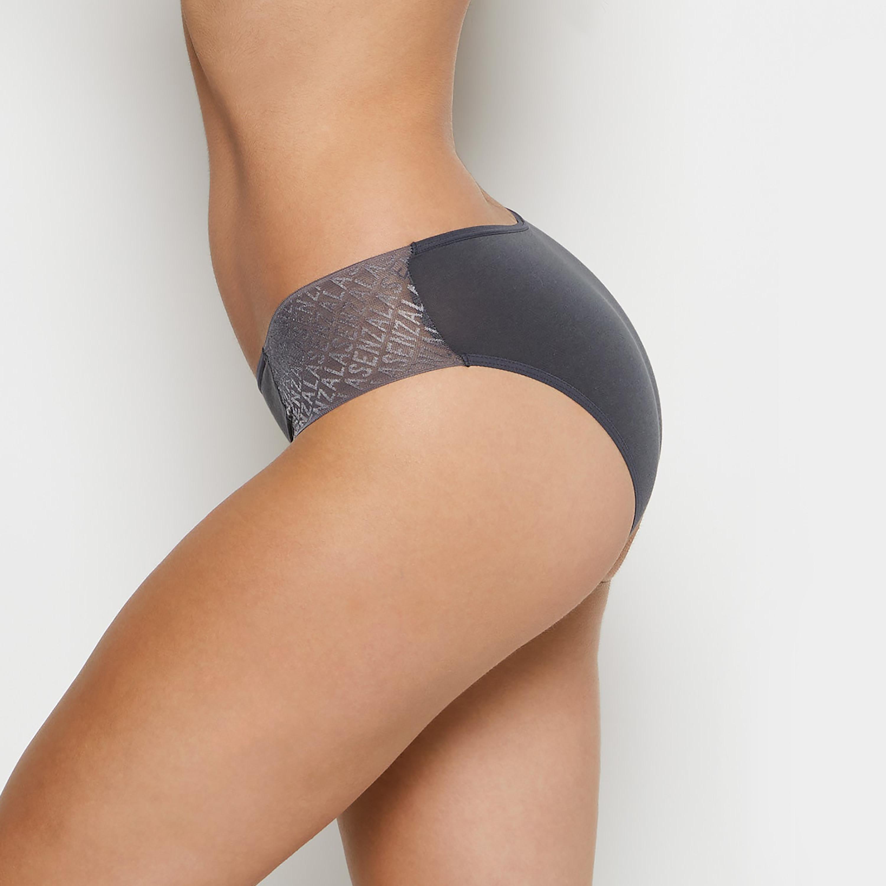 ملابس داخلية نسائية بيكيني قطن ريميكس تريندي دانتيل رمادي تغطية متوسطة من لا سينزا-women-clothing-lingerie-panties-image-2