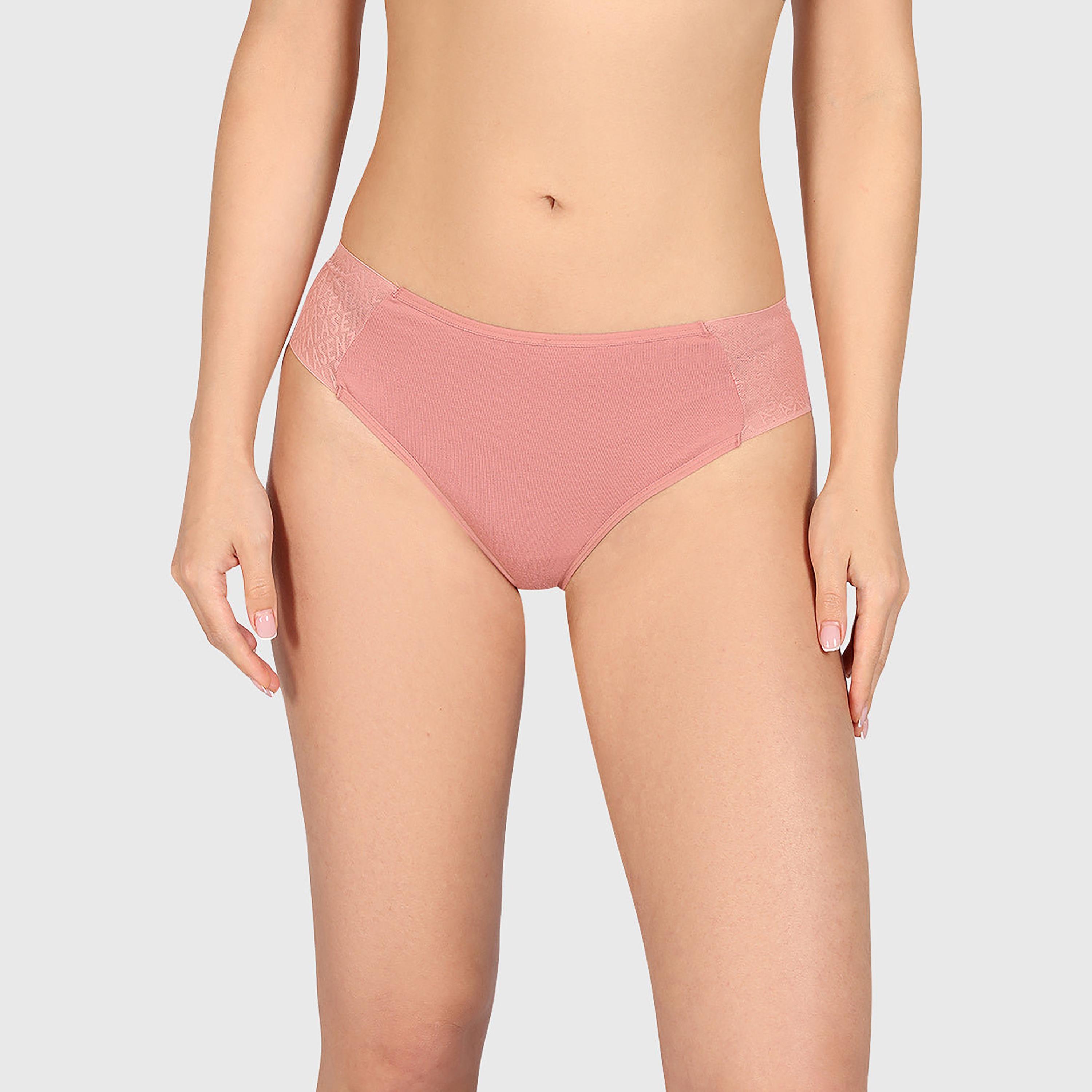 La Senza Trendy Remix Grey Cotton Lace Medium Coverage Women's Bikini Panties-women-clothing-lingerie-panties-image-1