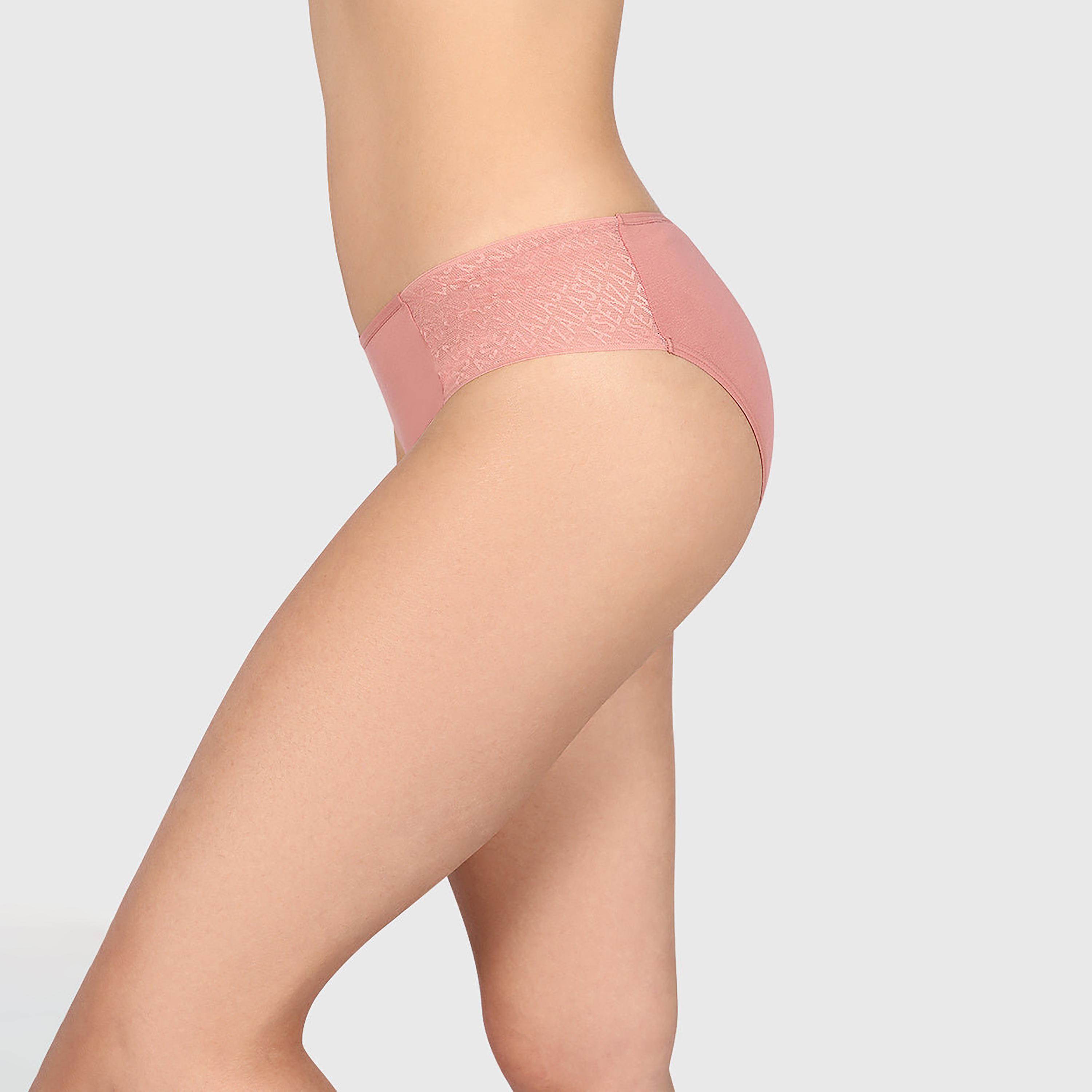 La Senza Trendy Remix Grey Cotton Lace Medium Coverage Women's Bikini Panties-women-clothing-lingerie-panties-image-2