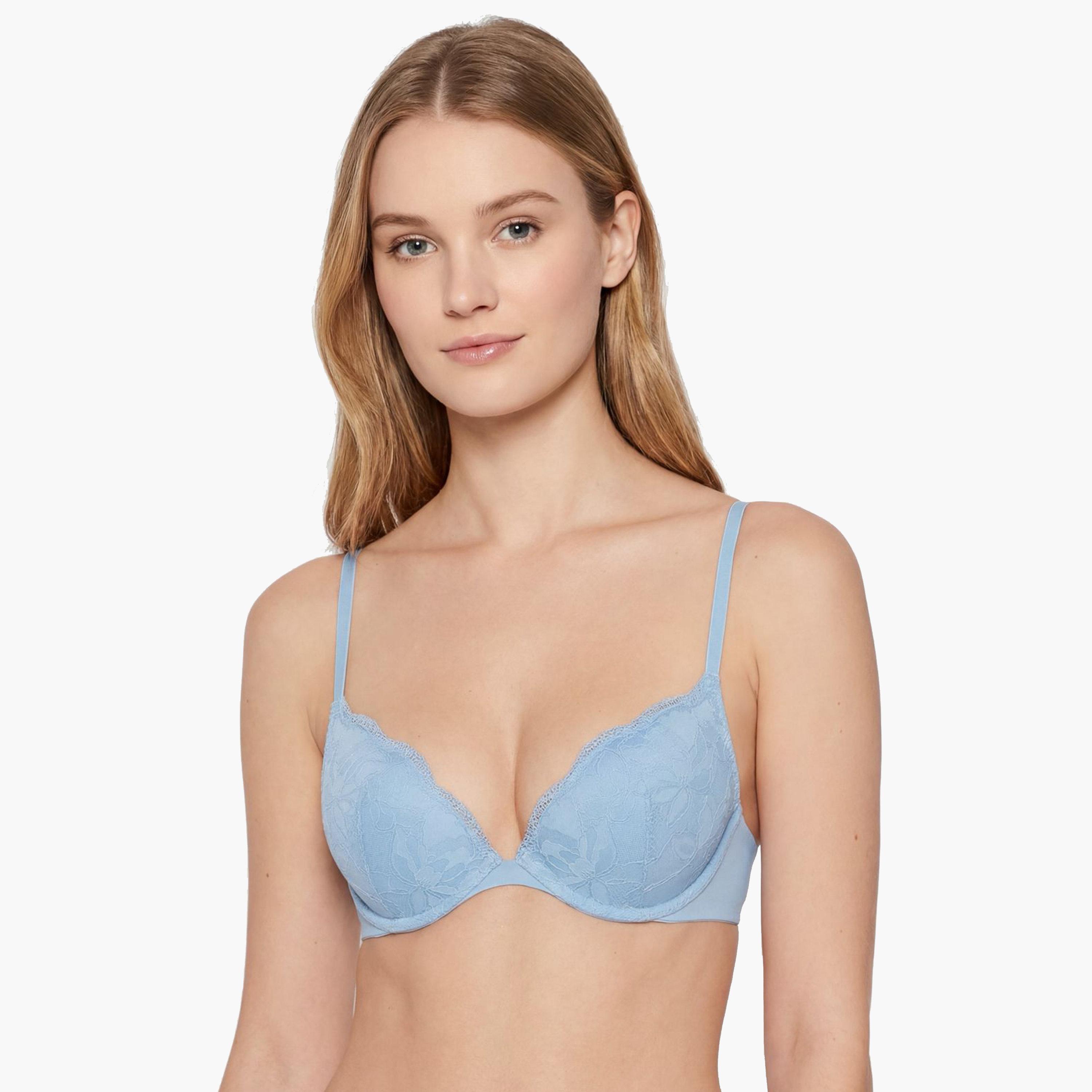 La Senza Obsession Blue Wired Medium Support Padded Women's Push-Up Bra-women-clothing-lingerie-bras-image-1